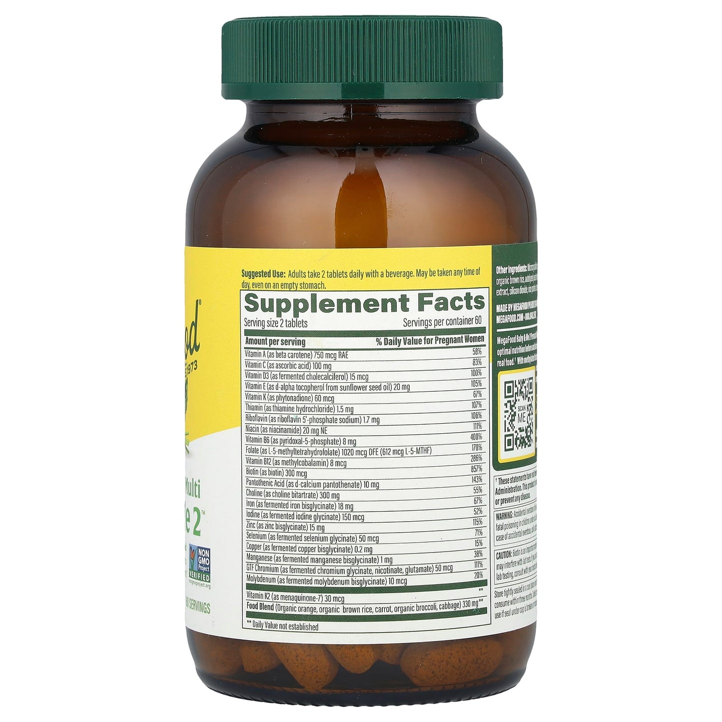MegaFood, Baby & Me 2™, Prenatal Multi, 120 Tablets - Image 2