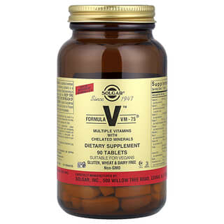 Solgar VM-75 Multiple Vitamins Chelated Minerals Tablets