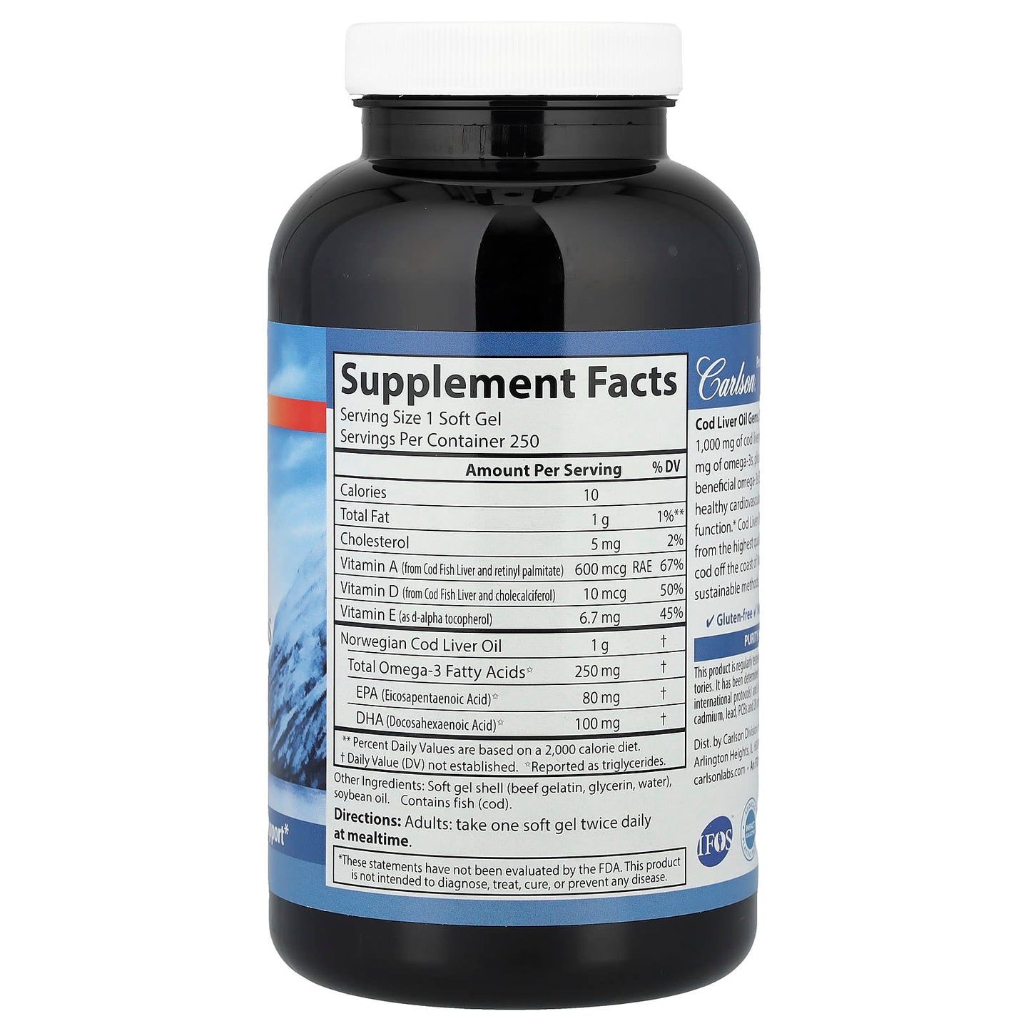 Wild Norwegian Cod Liver Oil Gems 1000mg EPA DHA D3 - Image 2
