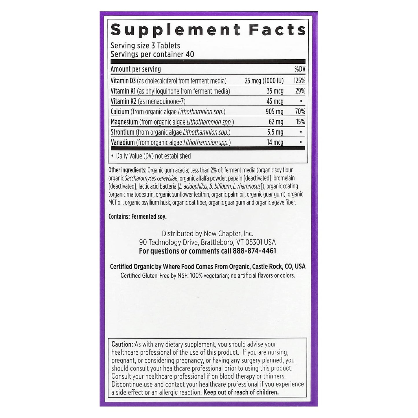 New Chapter, Bone Strength Take Care™, 120 Vegetarian Slim Tablets - Image 2