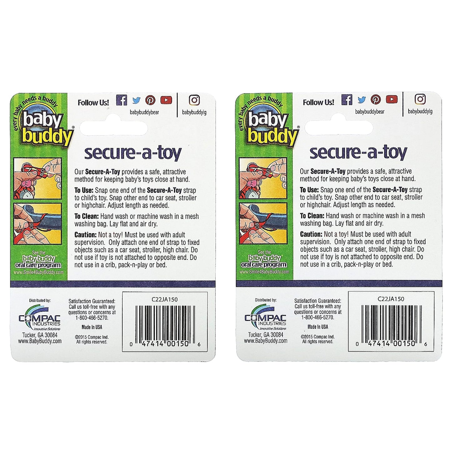 Secure Your Baby's Toys with Baby Buddy's Easy-Snap System | 2-Pack - Image 2