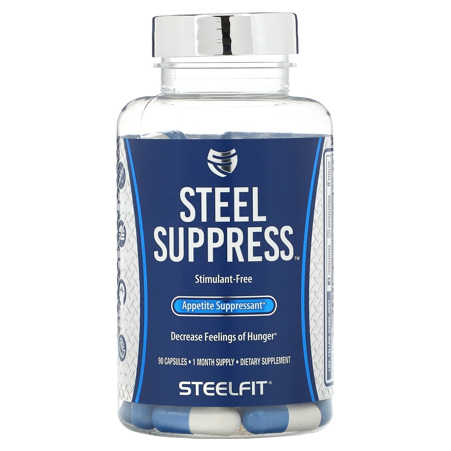 SteelFit, Steel Suppress, Appetite Suppressant, 90 Capsules - Image 1