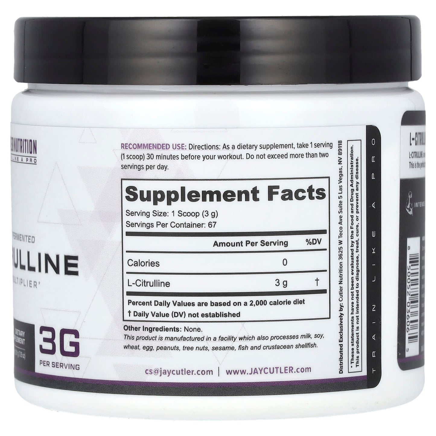Cutler Nutrition, L-Citrulline, Unflavored, 7.05 oz (201 g)