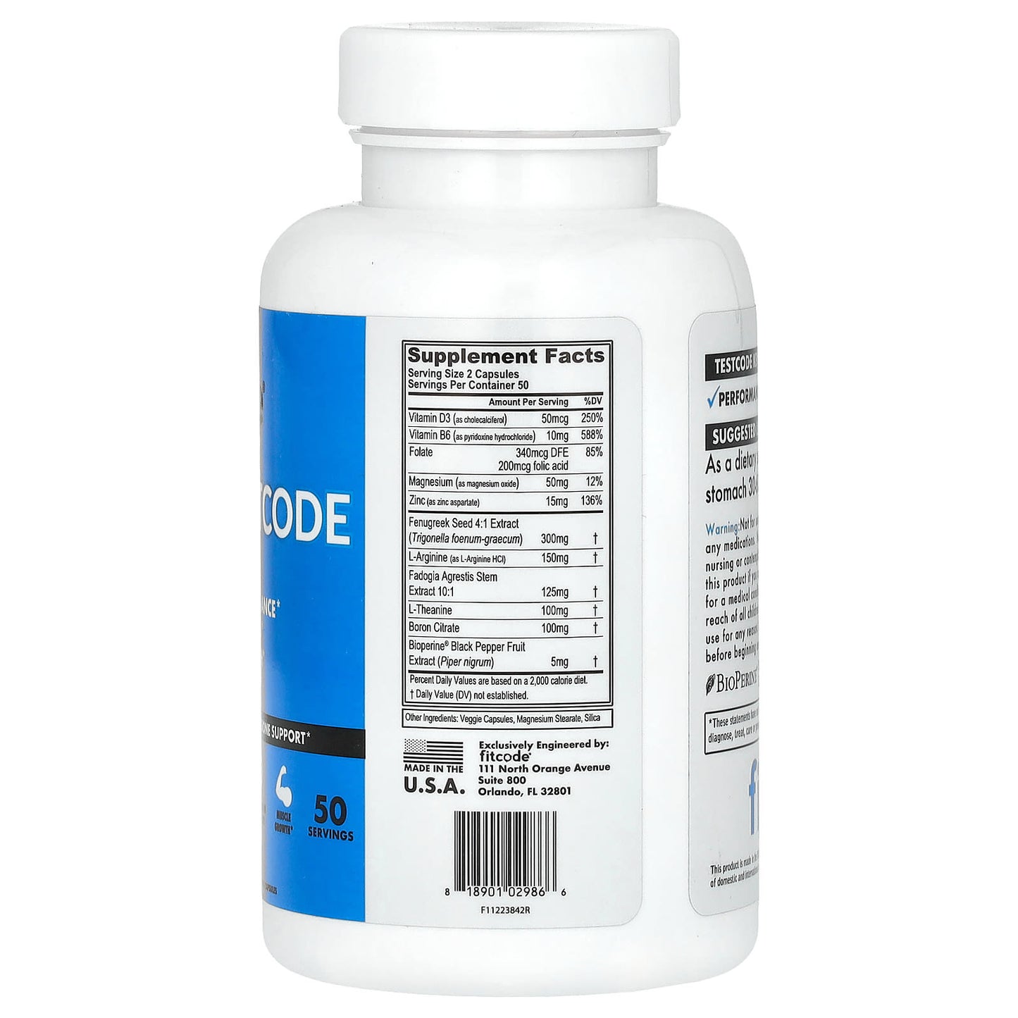 Boost Testosterone Naturally with FITCODE's 100 Veggie Capsules - Image 2