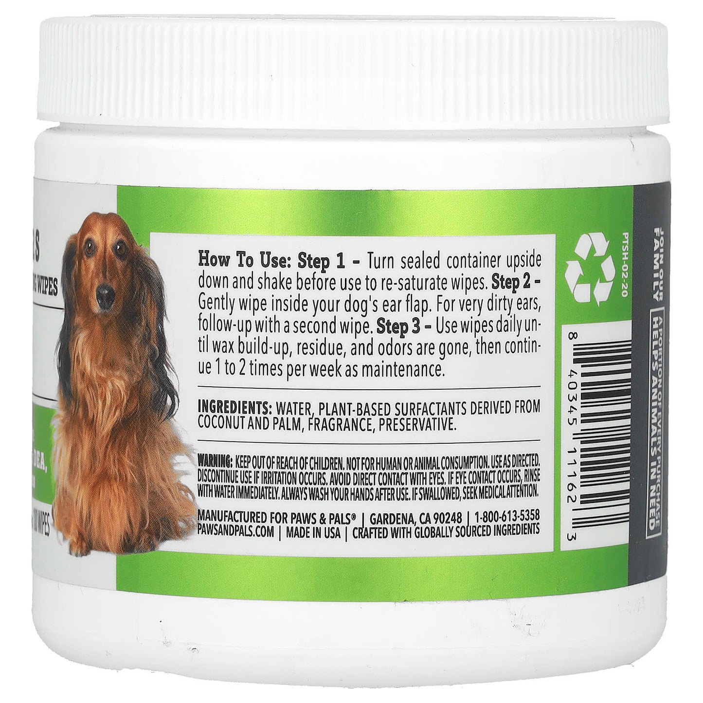 Paws & Pals, All Ears, Build-Up Cleaning Wipes, For Dogs, 100 Wipes - Image 2