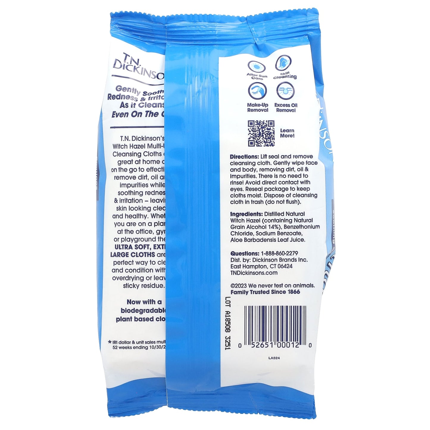 Dickinson Brands, Witch Hazel, Soothing Cleansing Cloths, 25 Biodegradable Cloths - Image 2