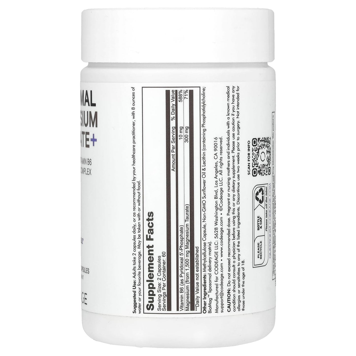Unlock Peak Performance with CodeAge Liposomal Magnesium Taurate+ - Image 2