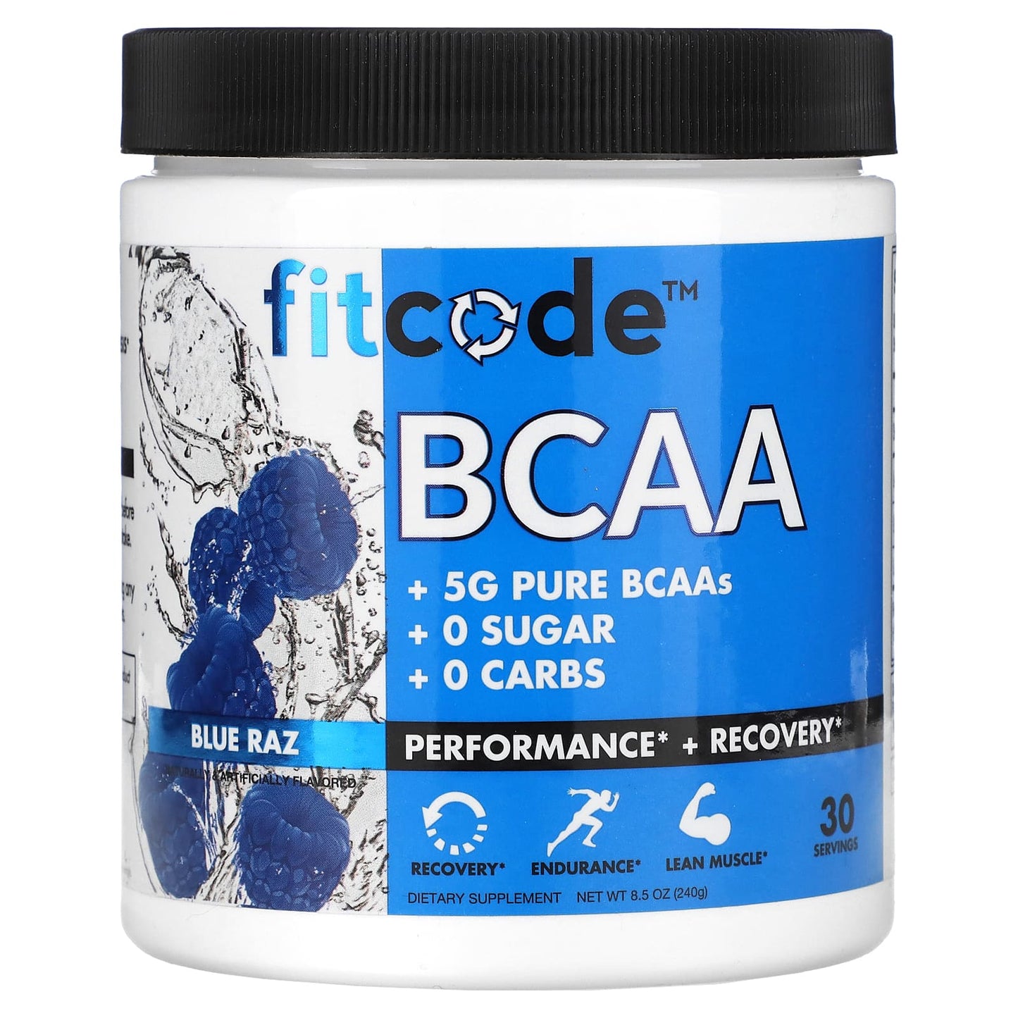 Fitcode BCAA Powder for Muscle Building & Recovery - 8.5 oz - Image 1