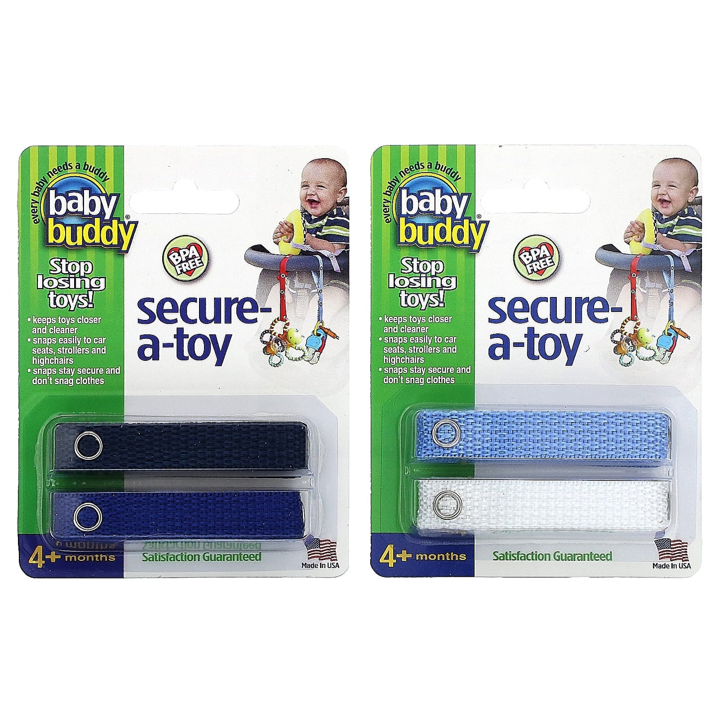 Baby Buddy Secure-A-Toy for Safe Toy Storage, 4+ Months, 4 Straps - Image 1
