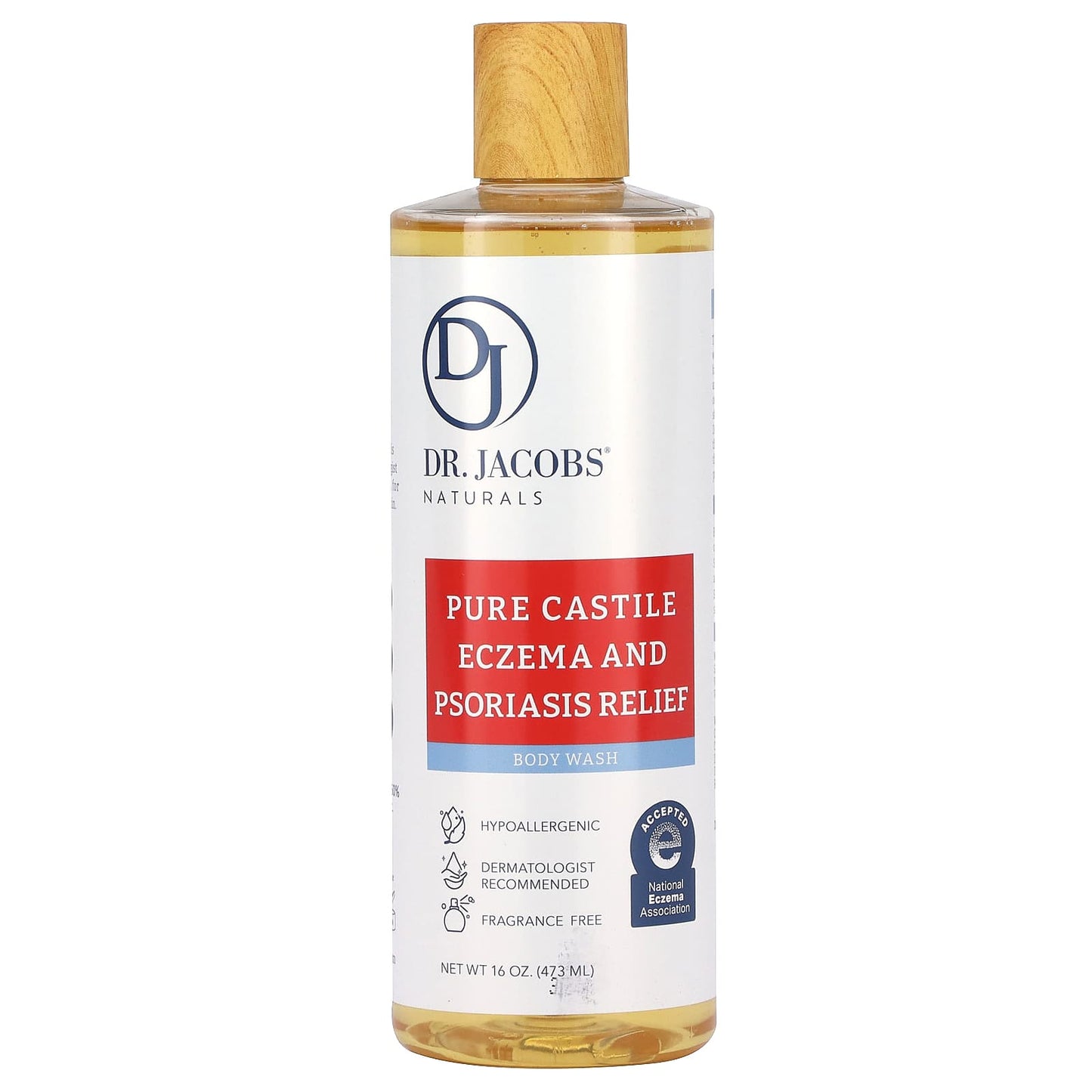 Natural Eczema Relief Body Wash - Fragrance Free, Sulfate Free - 16 oz - Image 1