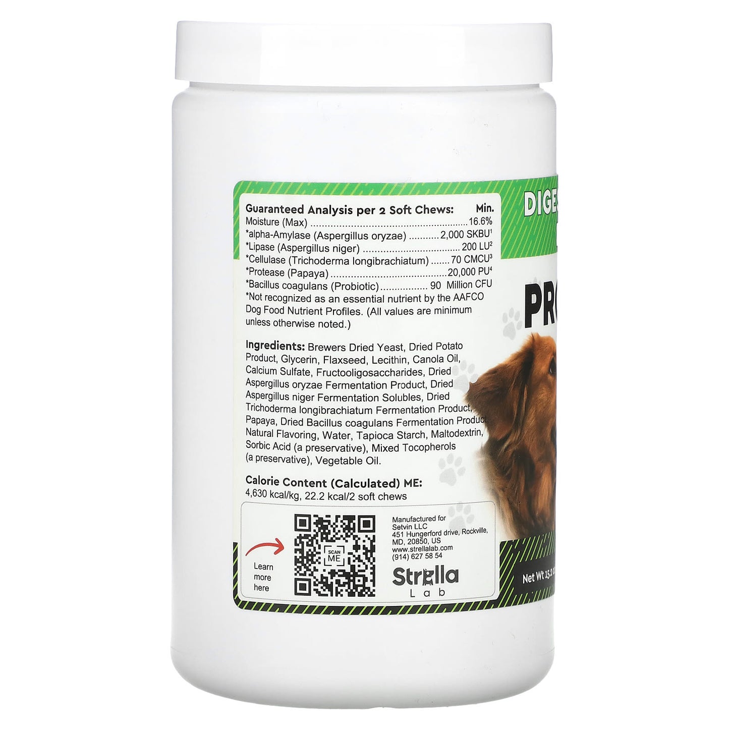 StrellaLab, Probiotics for Dogs, 180 Soft Chews, (15.2 oz (432 g) - Image 2