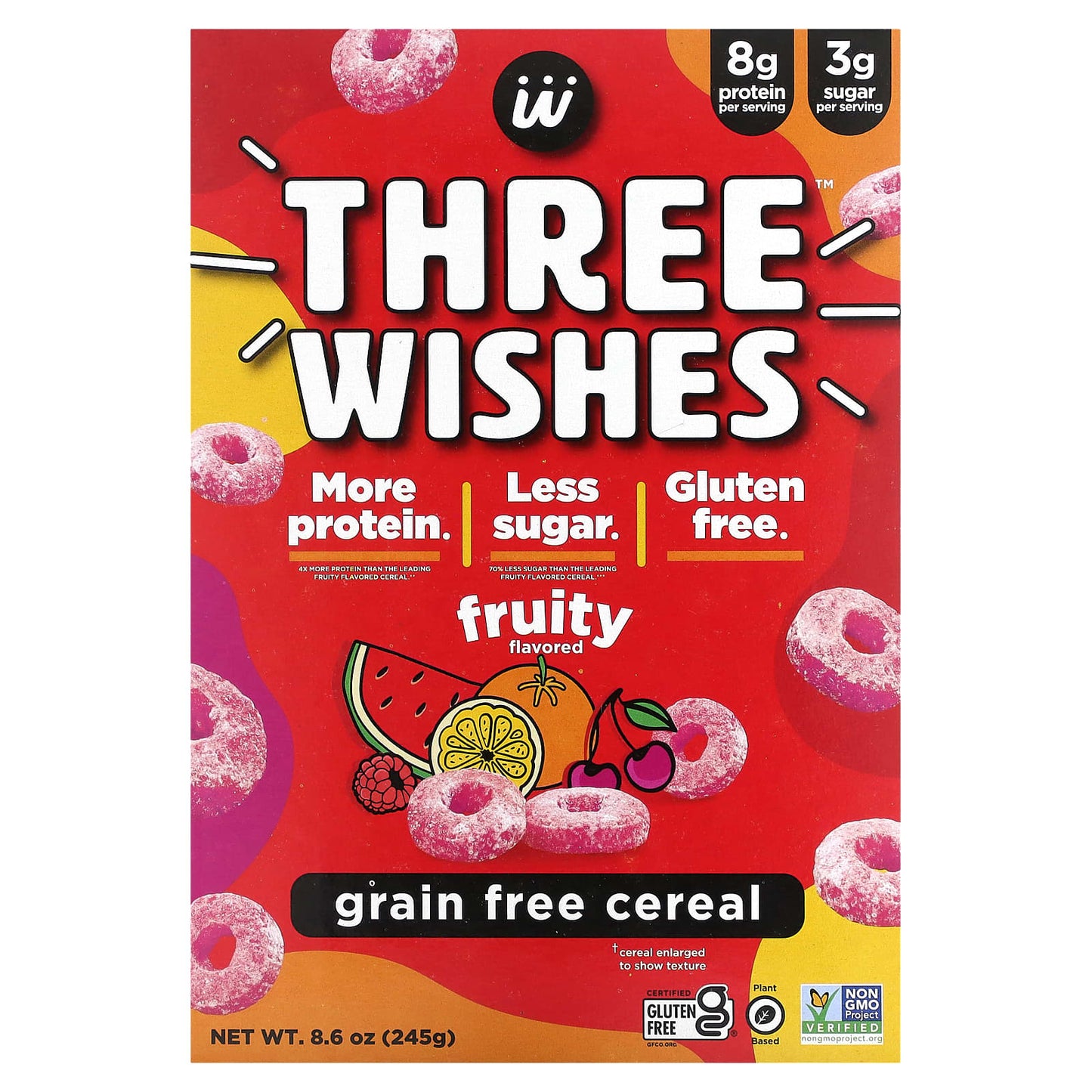 Three Wishes, Grain Free Cereal, Fruity, 8.6 oz (245 g) - Image 1