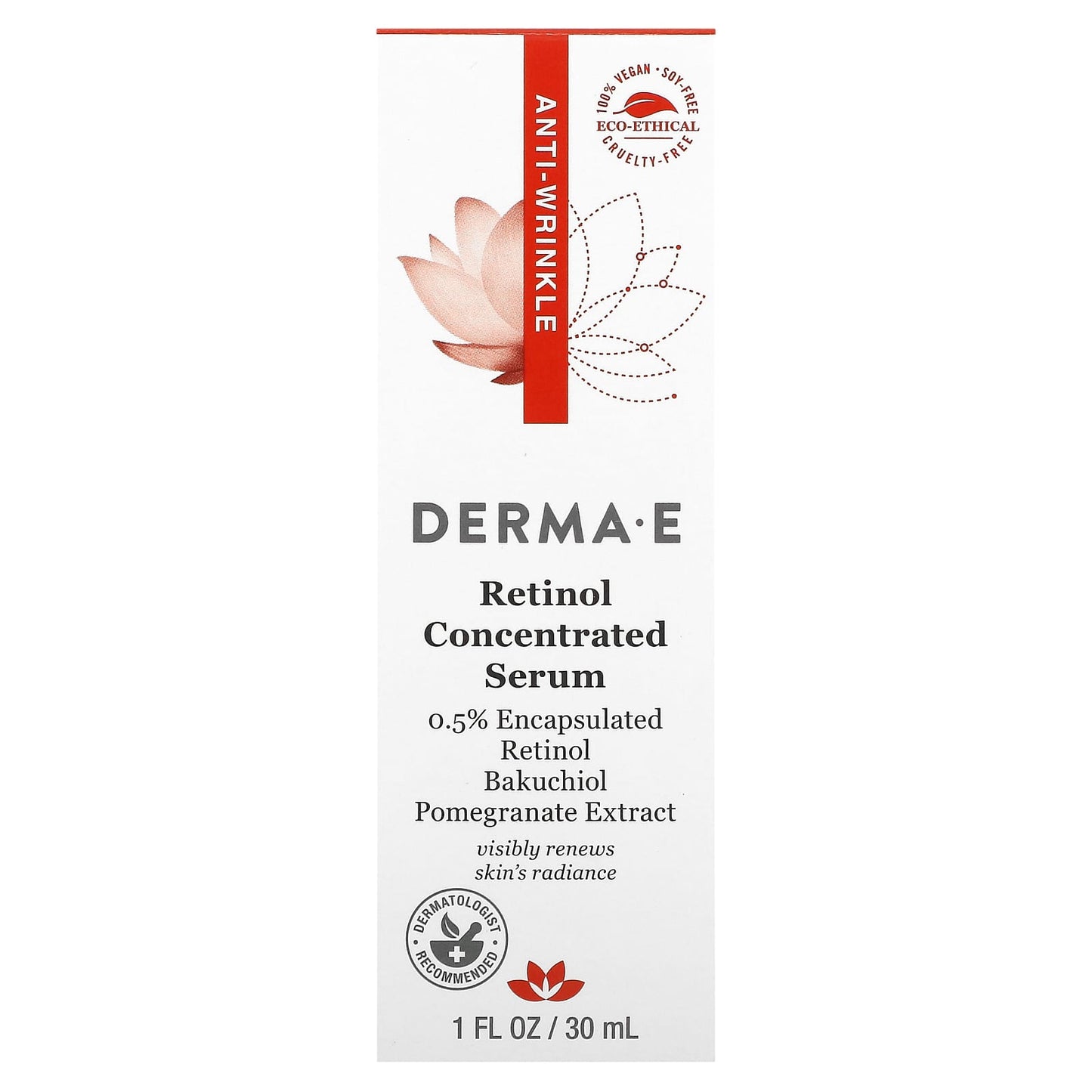 DERMA E Anti-Wrinkle Retinol Concentrated Serum 1 fl oz - Image 2