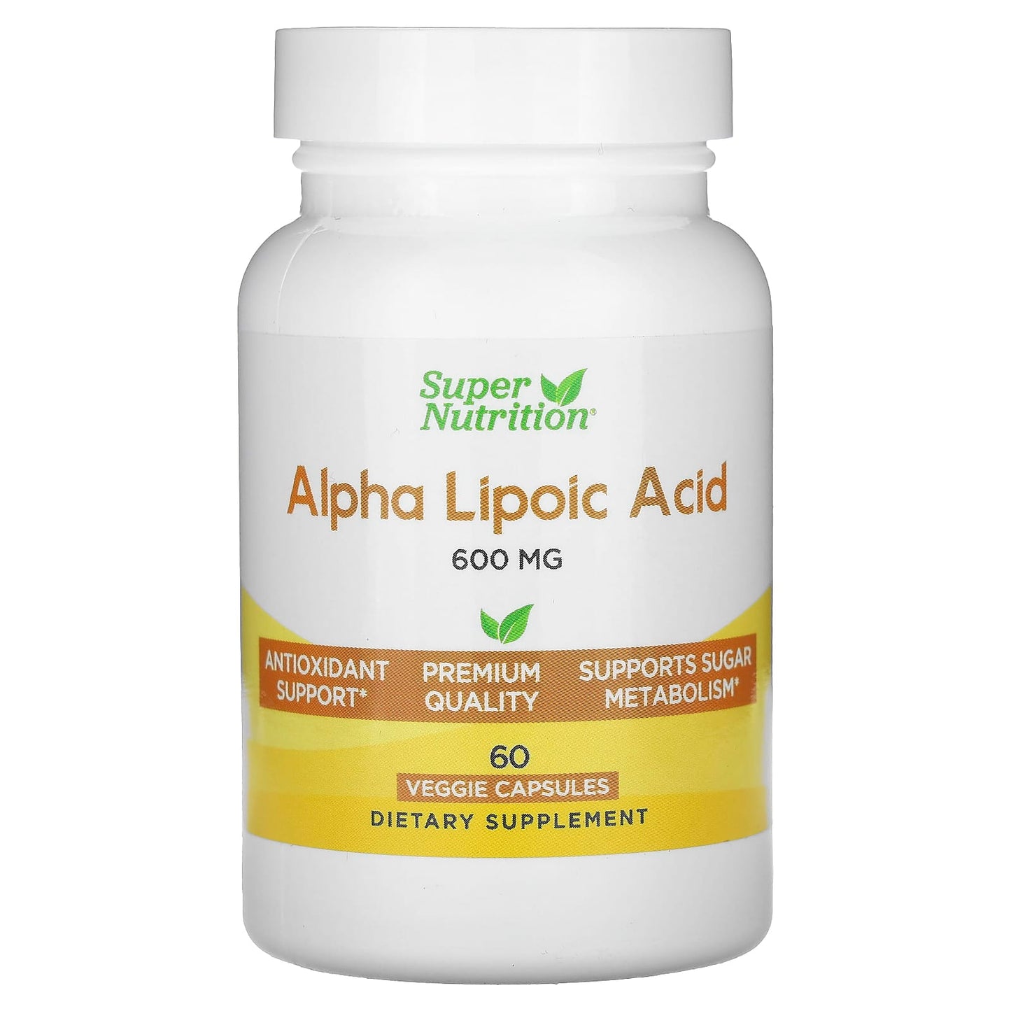 Alpha Lipoic Acid 600mg, 60 Veggie Capsules for Glucose Metabolism - Image 1