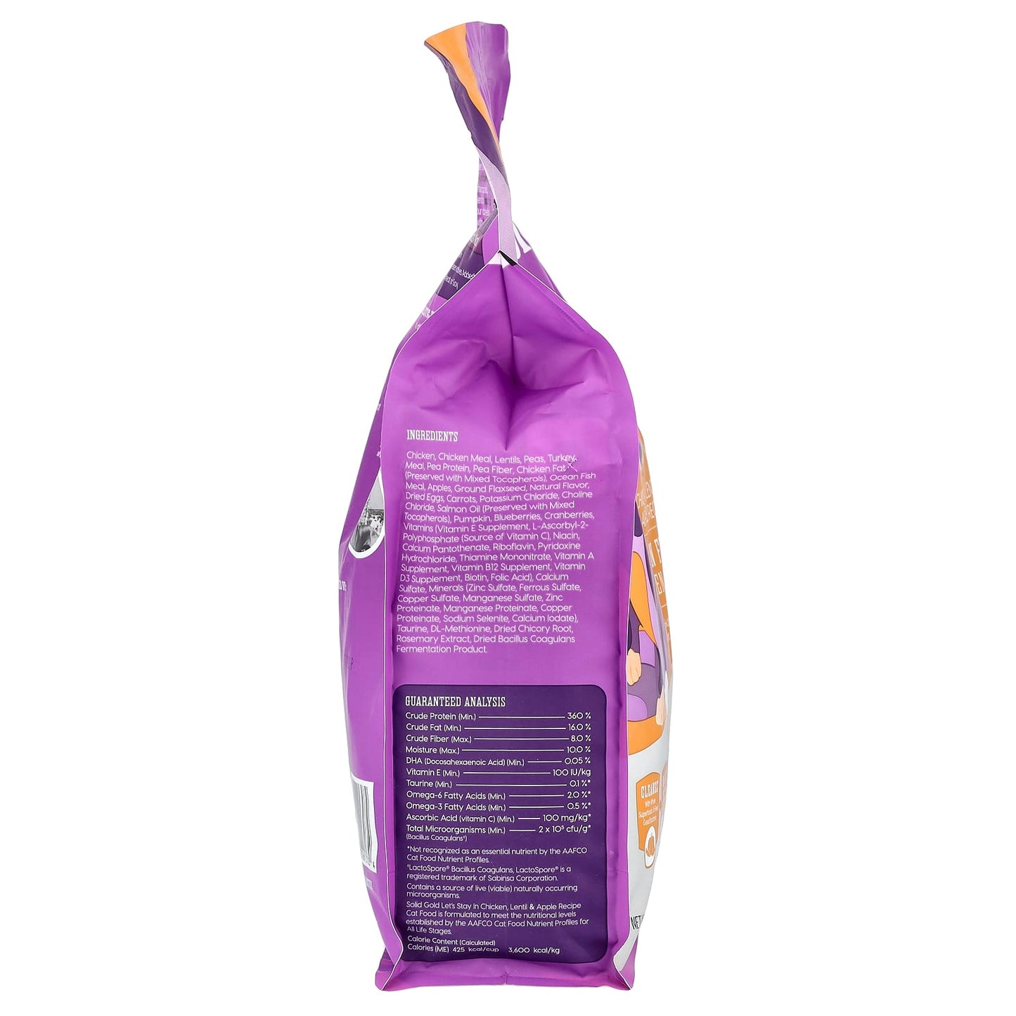 Solid Gold, Let's Stay In™, For Adult Indoor Cats, Chicken Lentil & Apple Recipe, 3 lbs (1.36 kg) - Image 2