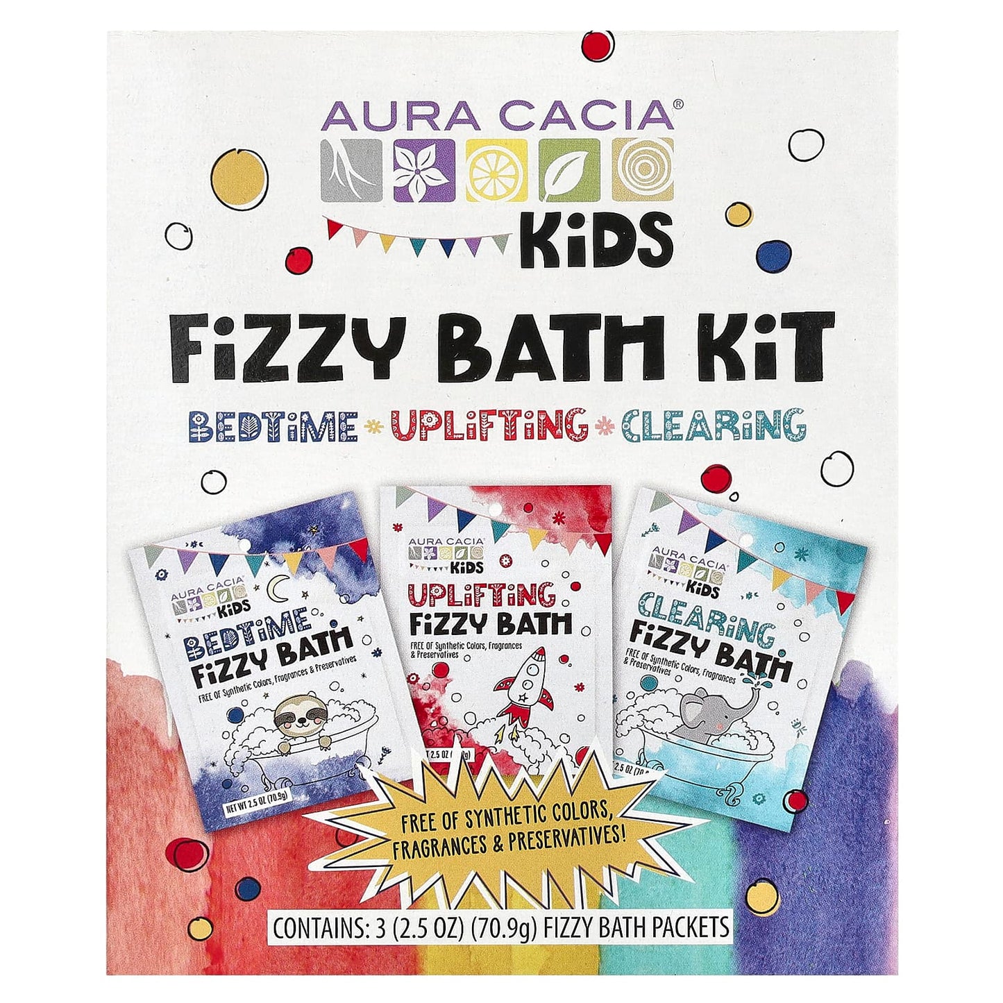Aura Cacia Kids Fizzy Bath Kit - Soothing & Fun - Image 1