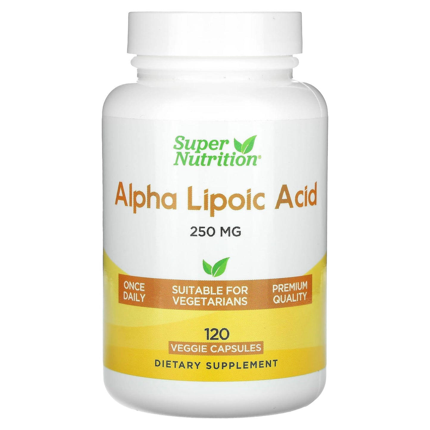 Boost Energy with Super Nutrition Alpha Lipoic Acid 250mg 120 Veggie Capsules - Image 1