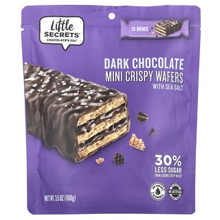Dark Chocolate Crispy Wafers with Sea Salt, Low Sugar, Non-GMO - 3.5 oz