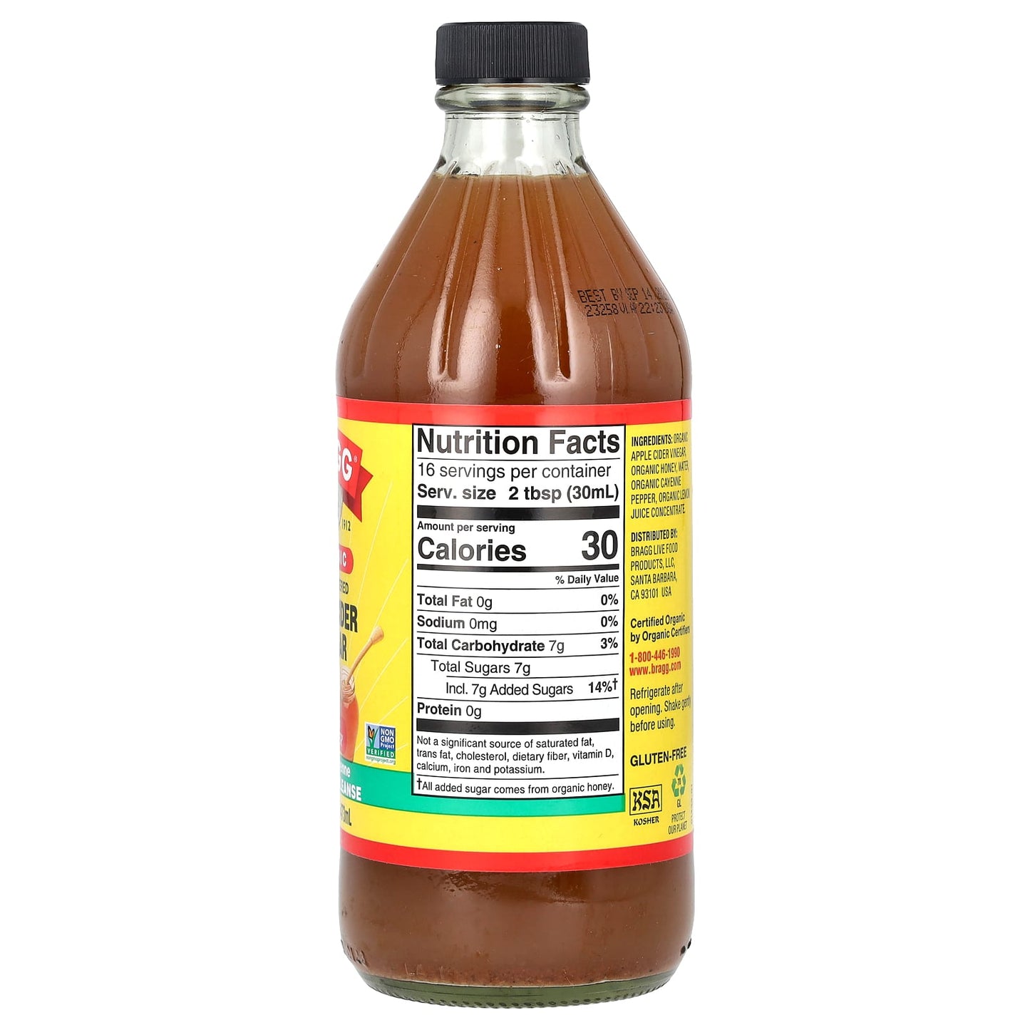 Bragg Organic Apple Cider Vinegar Wellness Cleanse with Honey Cayenne - 473ml - Image 2