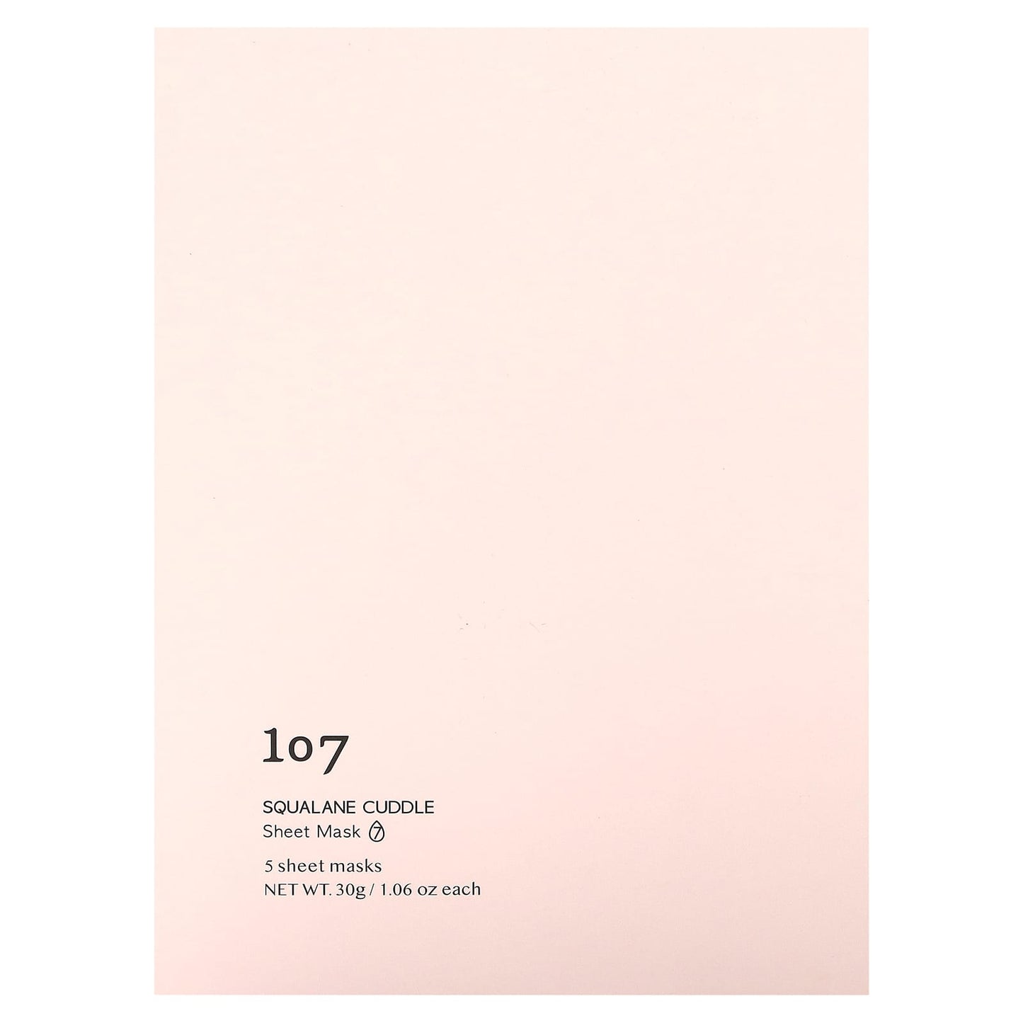 107 Beauty, Squalane Cuddle, Beauty Sheet Masks, 5 Sheets, 1.06 oz (30 g) Each