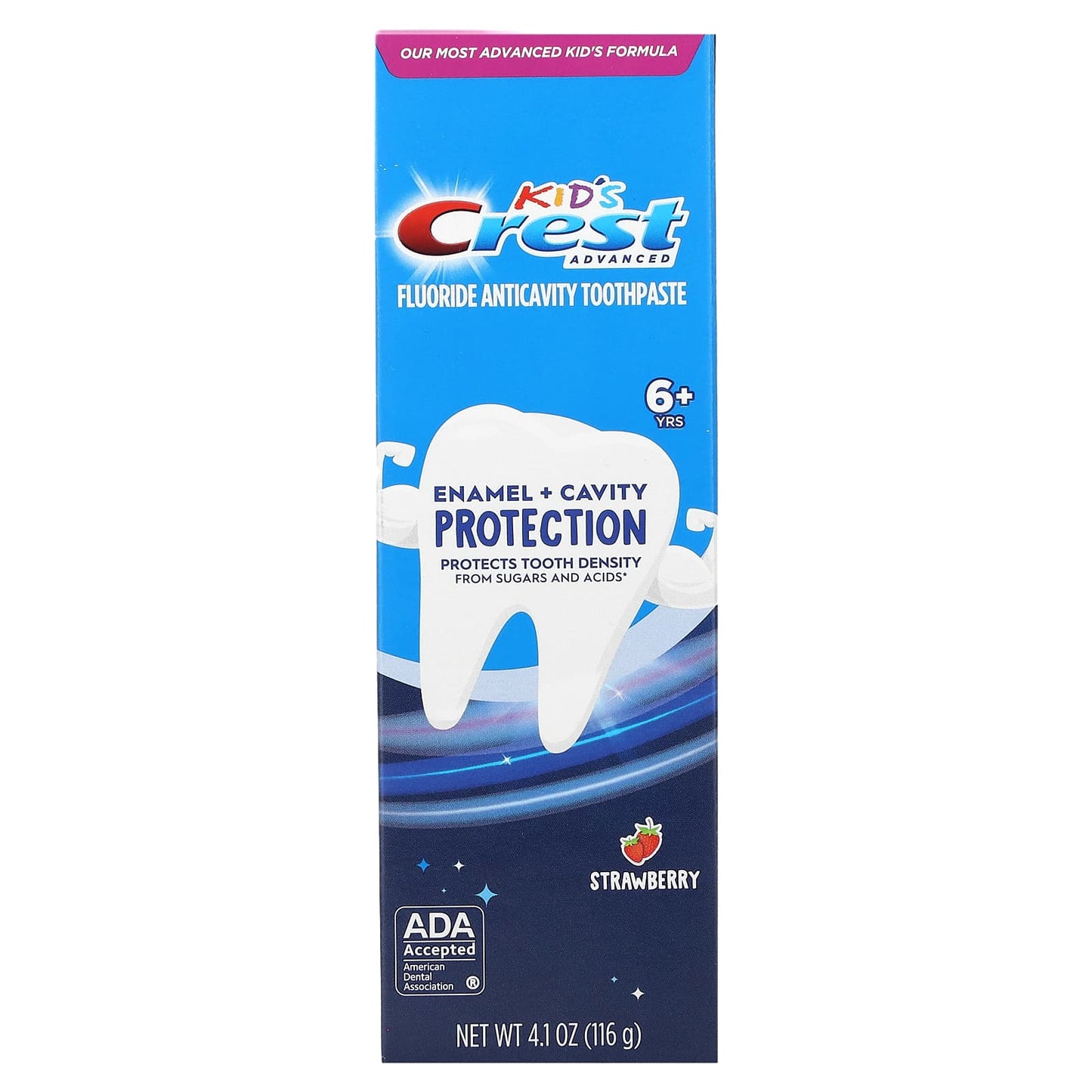 Crest Kids Advanced Fluoride Toothpaste, 6+ Yrs, Strawberry, 4.1 oz - Image 2