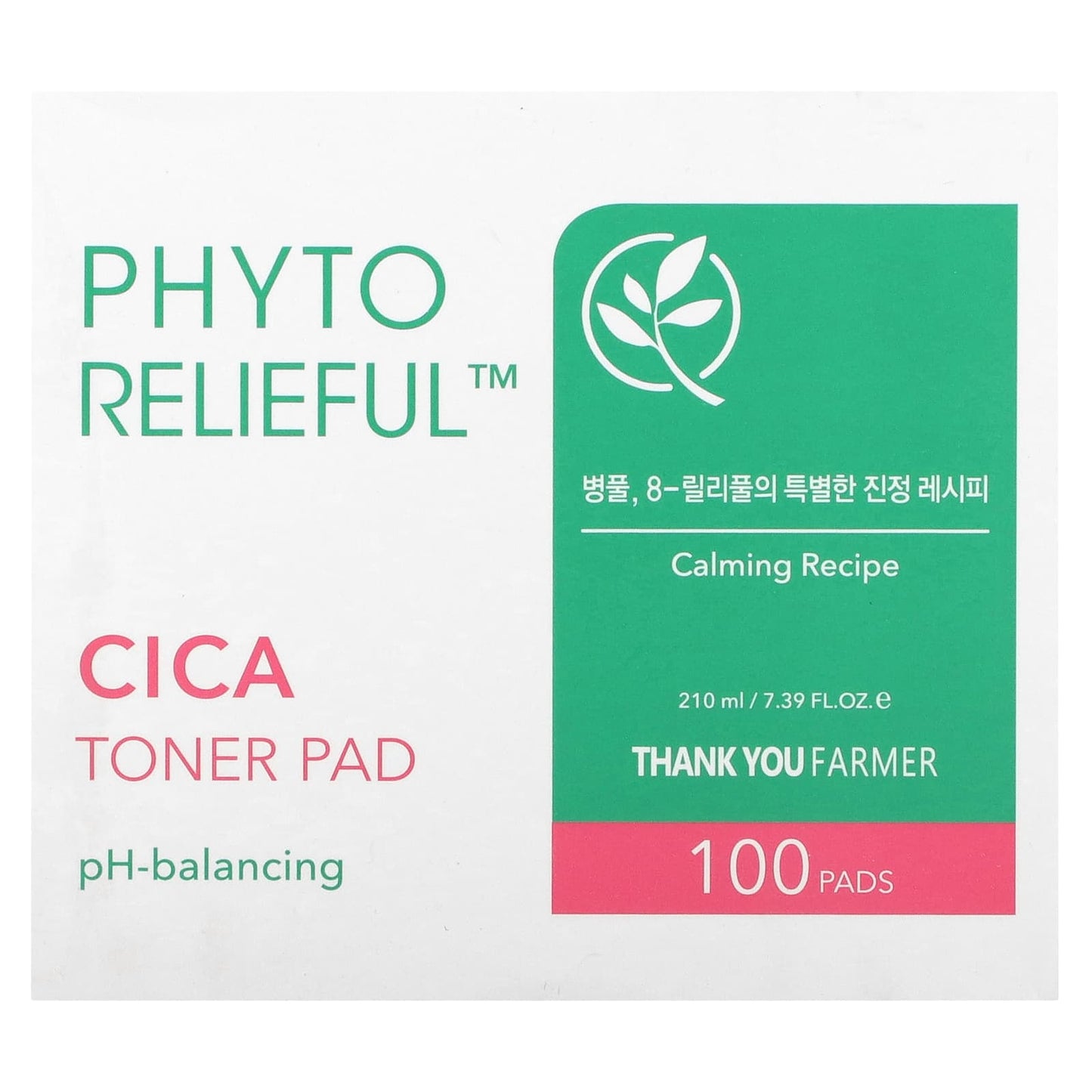 Thank You Farmer, Phyto Relieful, Cica Toner Pad, 100 Pads, 7.39 fl oz (210 ml) - Image 2