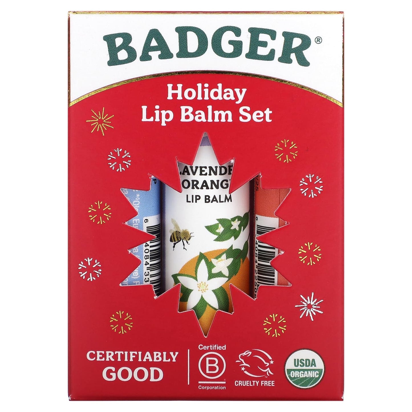 Badger Organic Lip Balm Set, 3 Piece, Cruelty Free, USDA Organic - Image 2