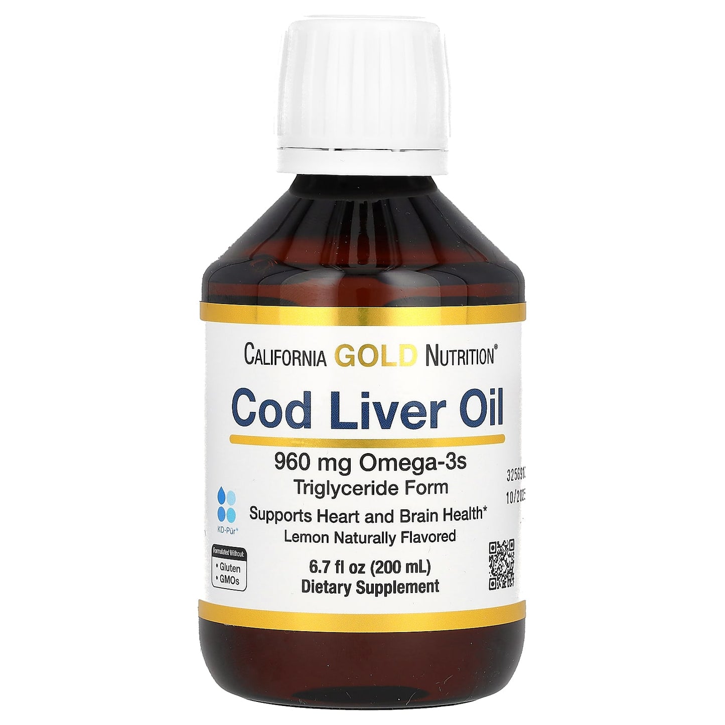California Gold Nutrition Cod Liver Oil with Omega-3 EPA DHA & Vitamins A D - Image 1