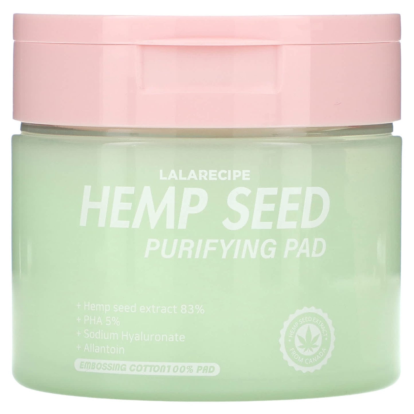Lalarecipe, Hemp Seed Purifying Pad, Smoothing Toner, 70 Pads, 7.43 fl oz (220 ml) - Image 1