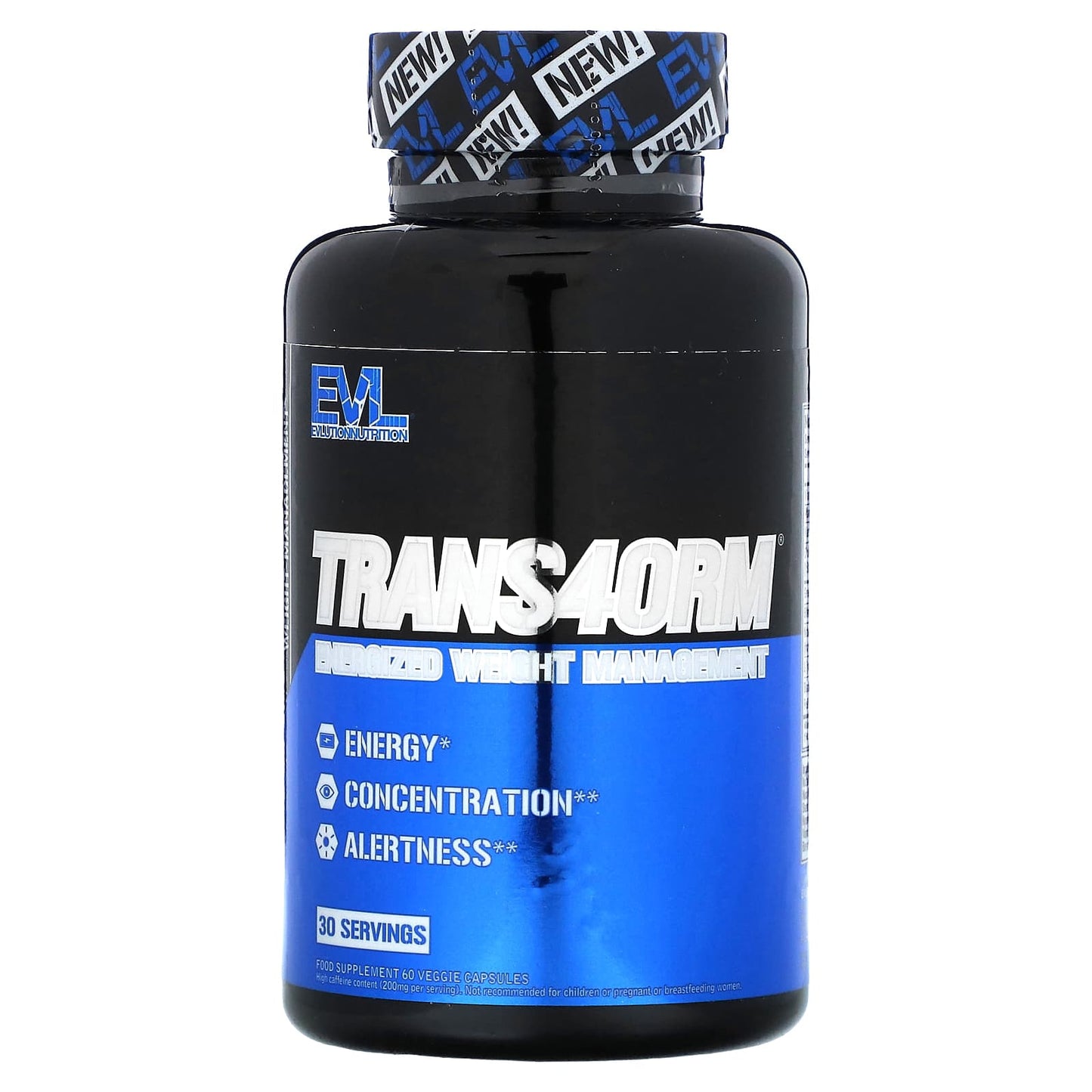 EVLution Nutrition Trans4orm Weight Management Supplement - 60 Veggie Capsules - Image 1