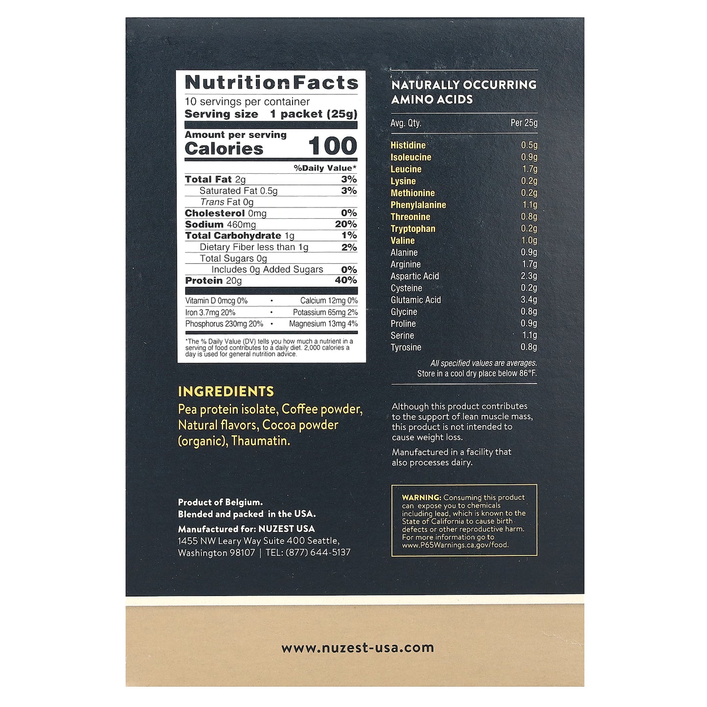 Nuzest, Clean Lean Protein, Real Coffee, 10 Packets, 0.9 oz (25 g) Each - Image 2