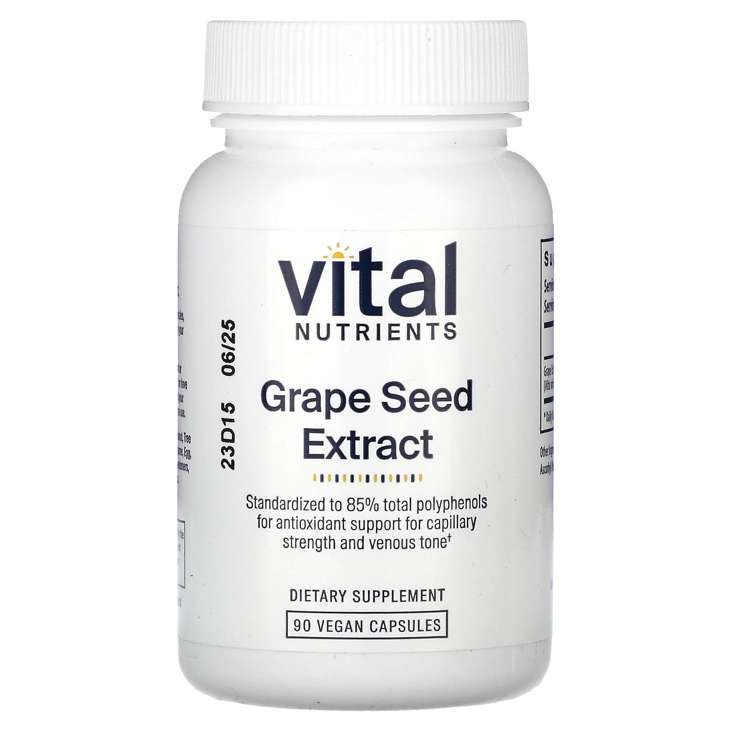 Vital Nutrients, Grape Seed Extract, 90 Vegan Capsules (100 mg per Capsule) - Image 1
