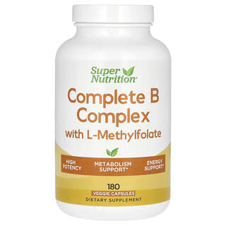 Unlock Energy & Metabolism with Super Nutrition's Complete B Complex, 180 Vegeta