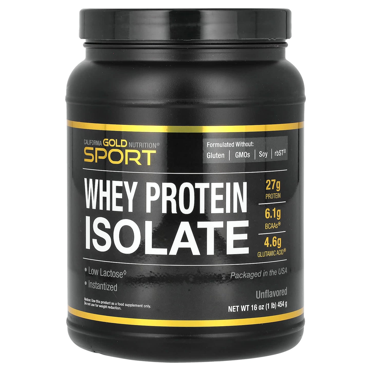 Unflavored Whey Protein Isolate Powder for Athletes - 27g Protein, Low Lactose - Image 1