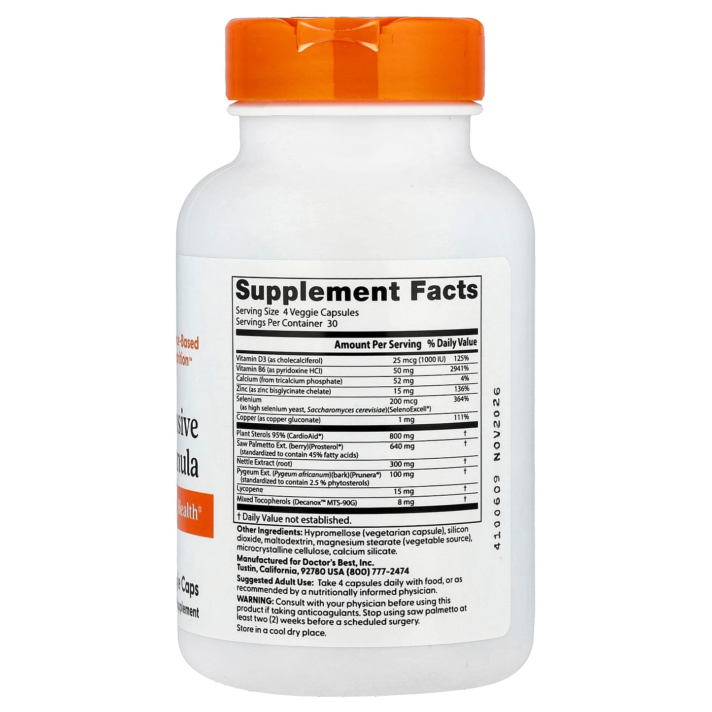 Comprehensive Prostate Support with Doctor's Best Formula, 120 Veggie Caps - Image 2