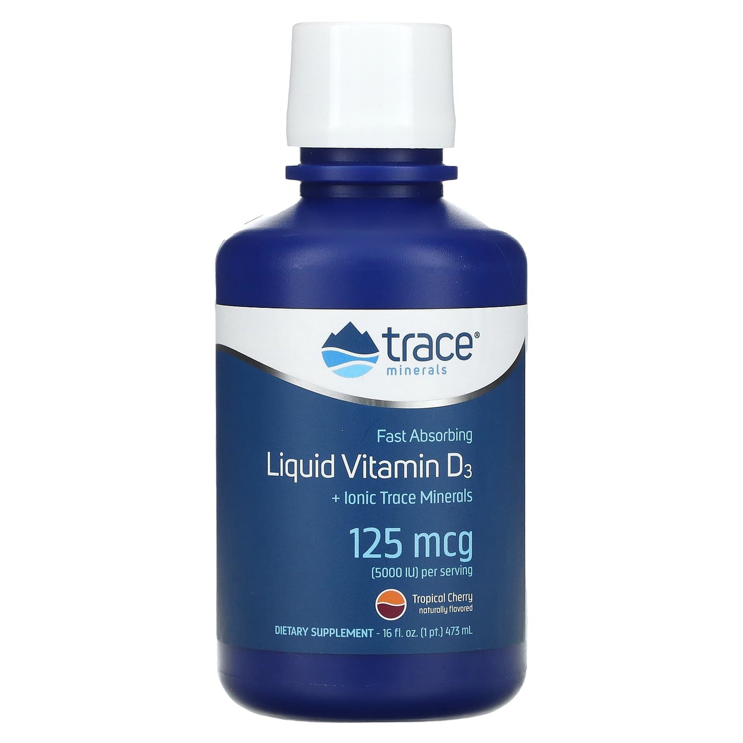 Trace, Liquid Vitamin D3, Tropical Cherry, 125 mcg (5000 IU), 16 fl oz (473 ml) - Image 1
