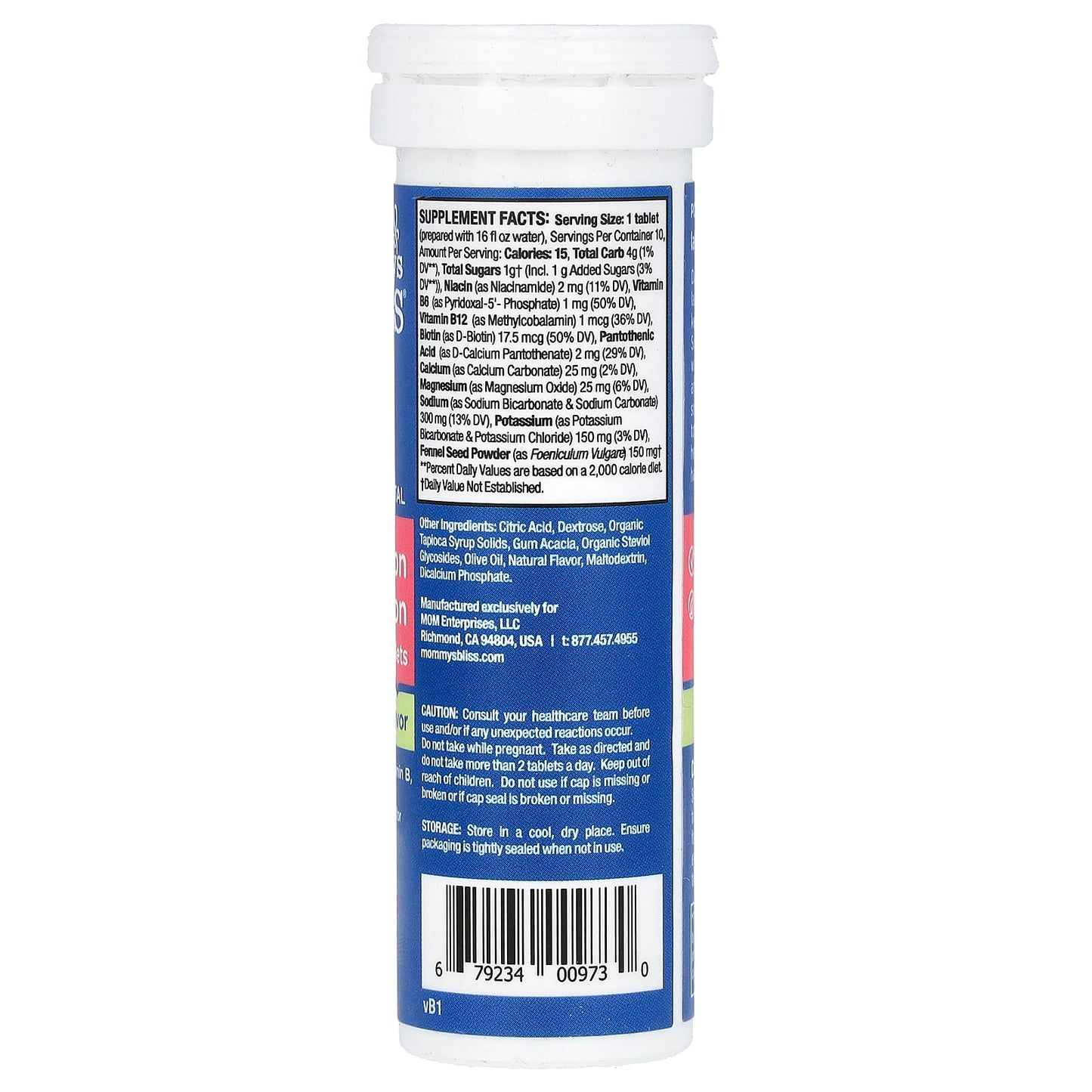 Mommy's Bliss, Postnatal, Lactation Hydration Drink Tablets, Lemon Lime, 10 Effervescent Tablets