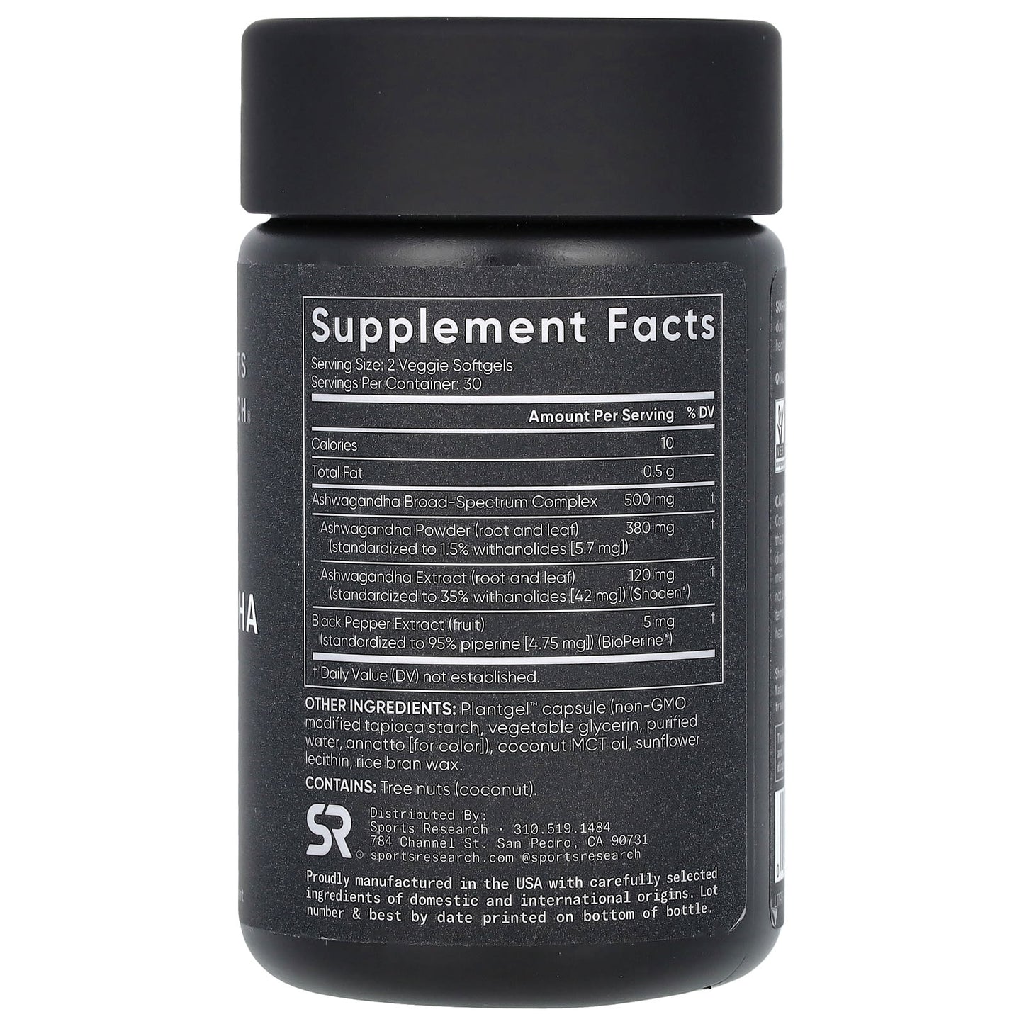 Sports Research, Ashwagandha, 500 mg, 60 Veggie Softgels (250 mg per Softgel) - Image 2