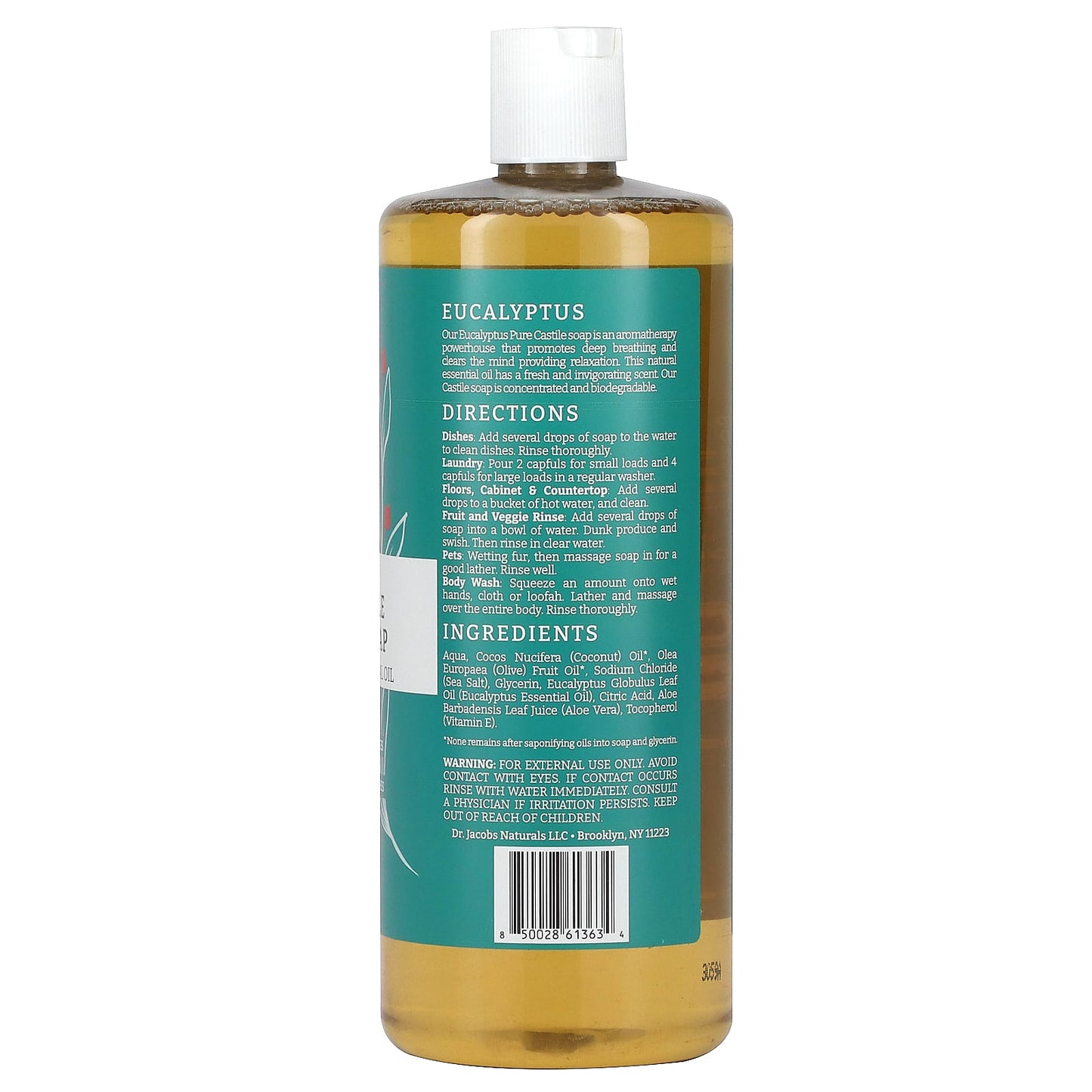 Eucalyptus Castile Soap for Cleaning & Skin Care | Dr. Jacobs Naturals - Image 2