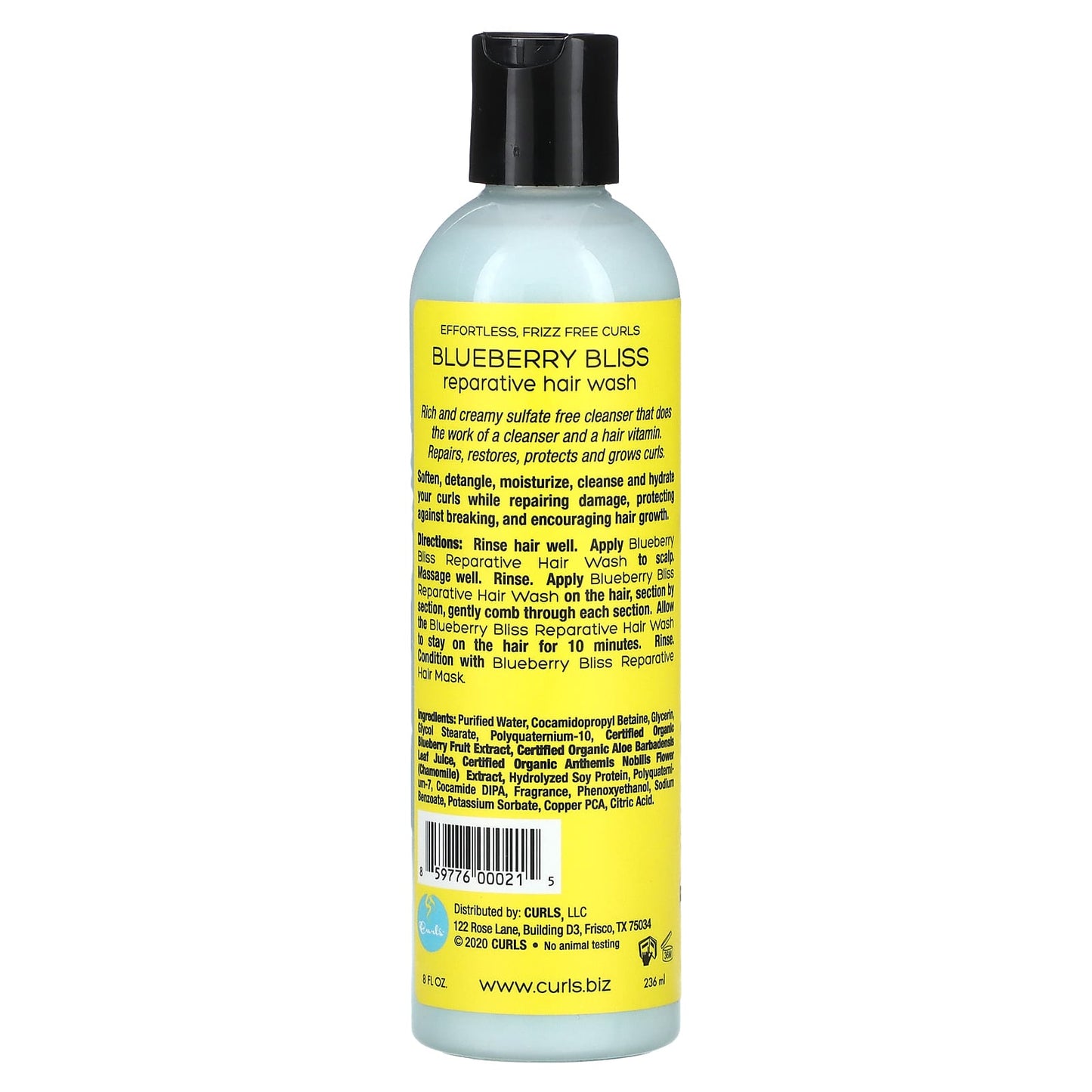 Curls Blueberry Bliss Reparative Hair Wash, Sulfate Free, 8 fl oz - Image 2