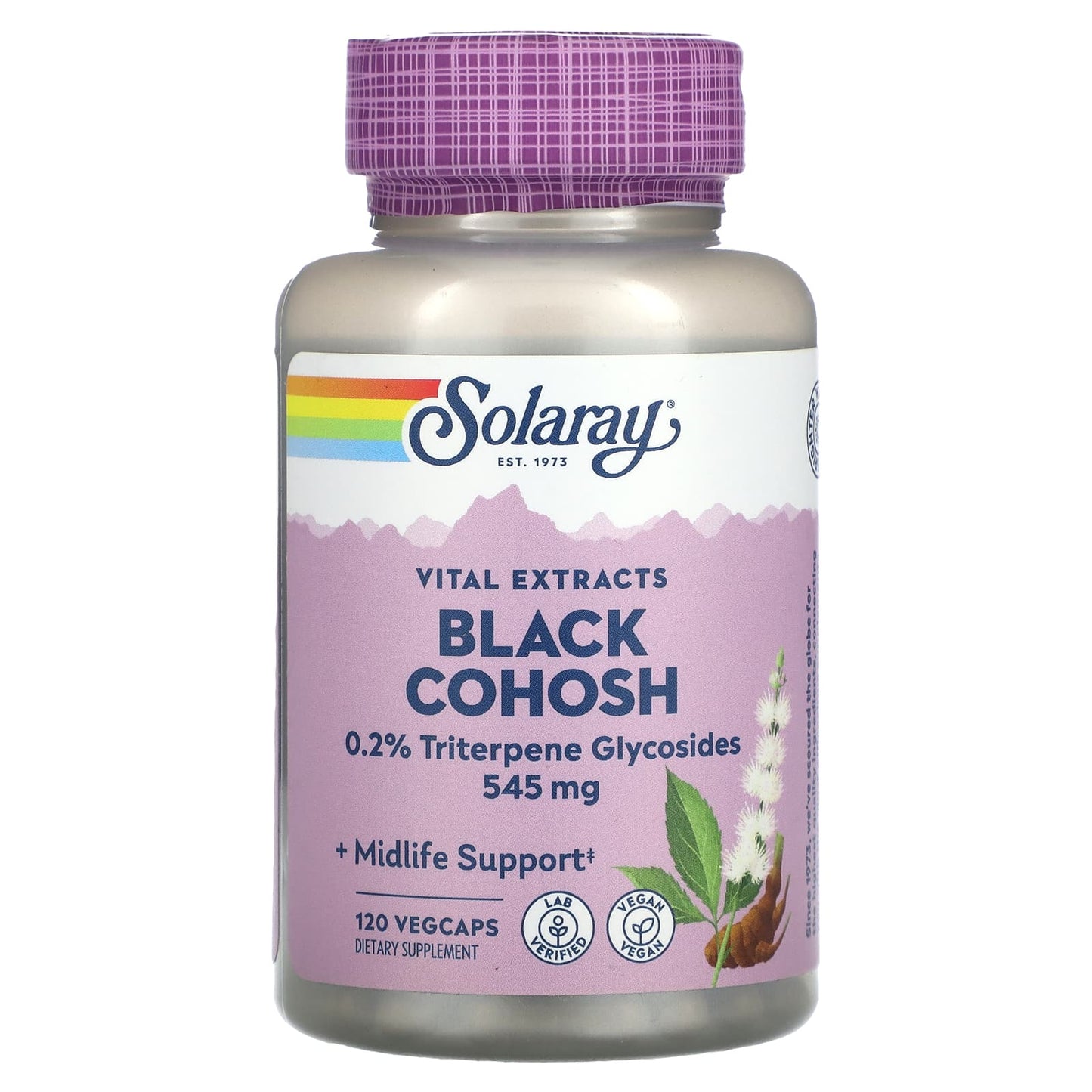 Solaray, Vital Extracts, Black Cohosh, 545 mg, 120 Veggie Caps - Image 1