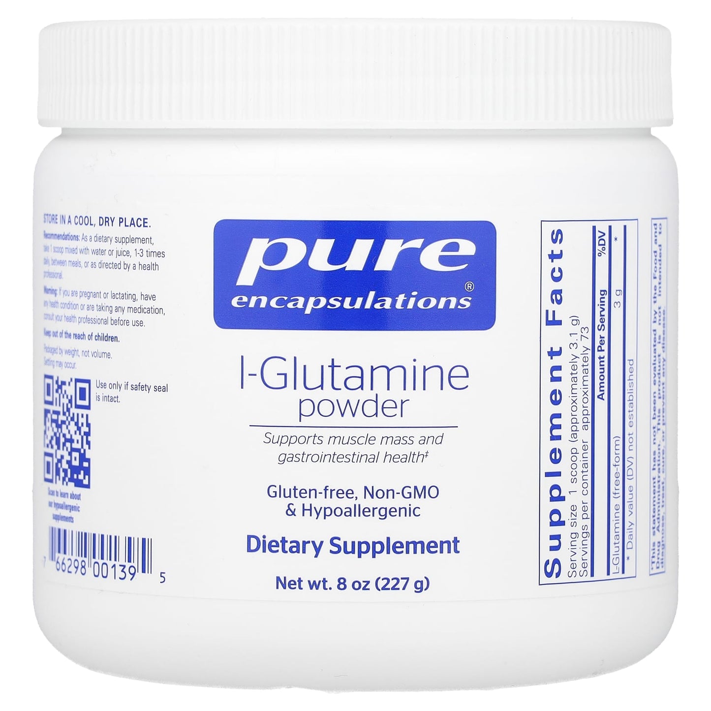 Pure Encapsulations, L-Glutamine Powder, 8 oz (227 g) - Image 1