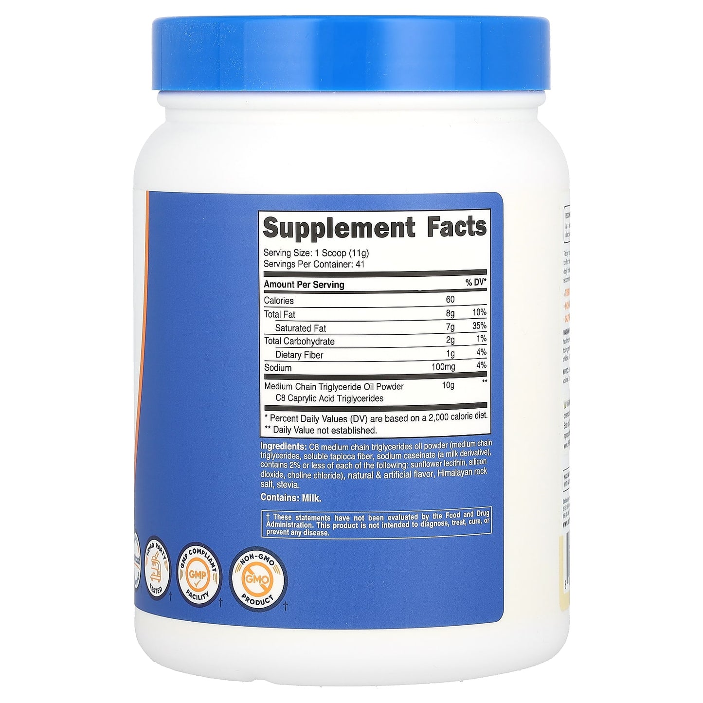 Nutricost, C8 MCT Oil Powder, Vanilla, 16 oz (454 g)