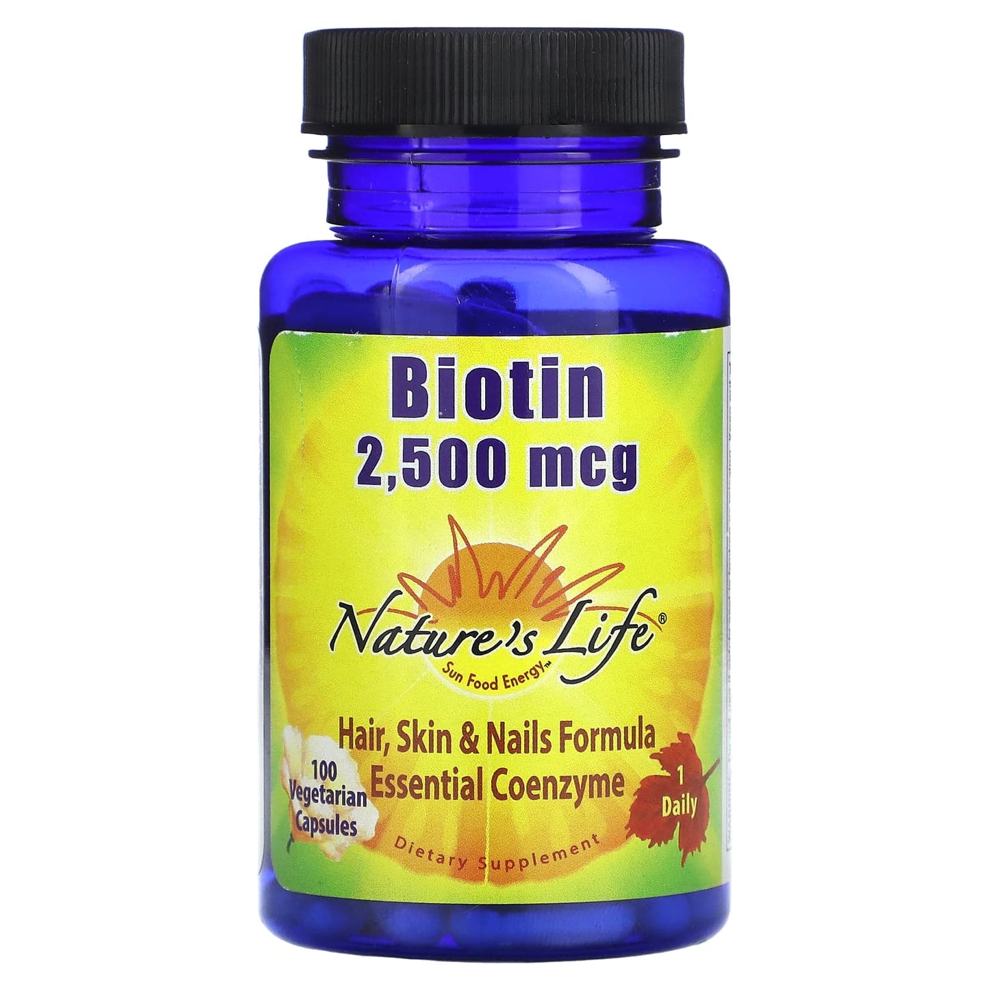Nature's Life, Biotin, 2,500 mcg, 100 Vegetarian Capsules - Image 1