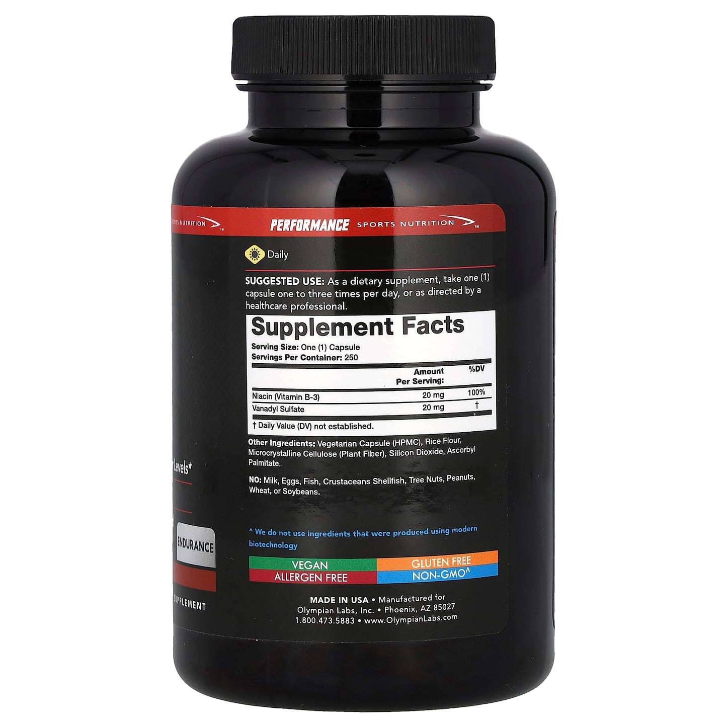 Olympian Labs, Vanadyl Sulfate, 20 mg, 250 Capsules - Image 2