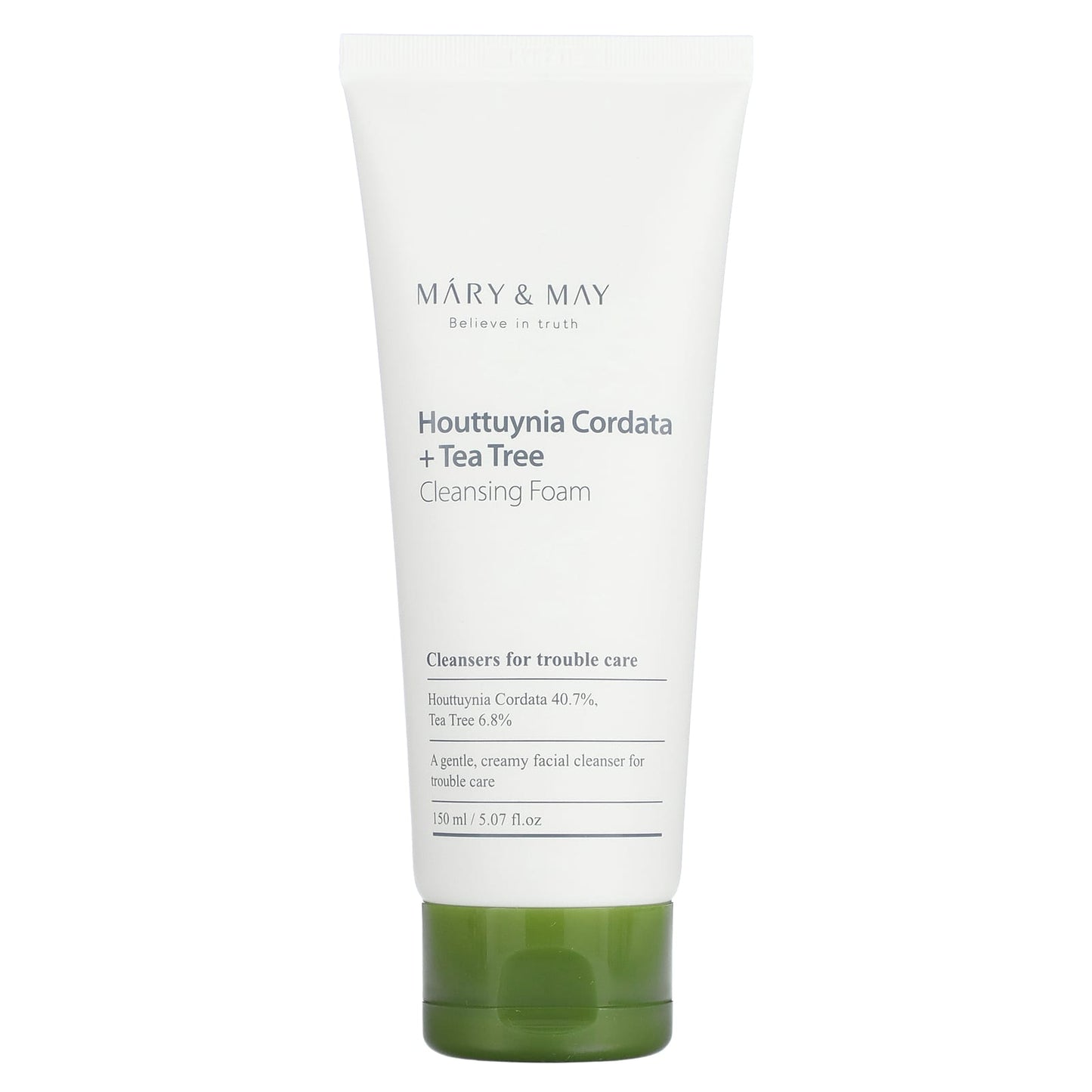 Mary & May, Houttuynia Cordata + Tea Tree, Cleansing Foam, 5.07 fl oz (150 ml)