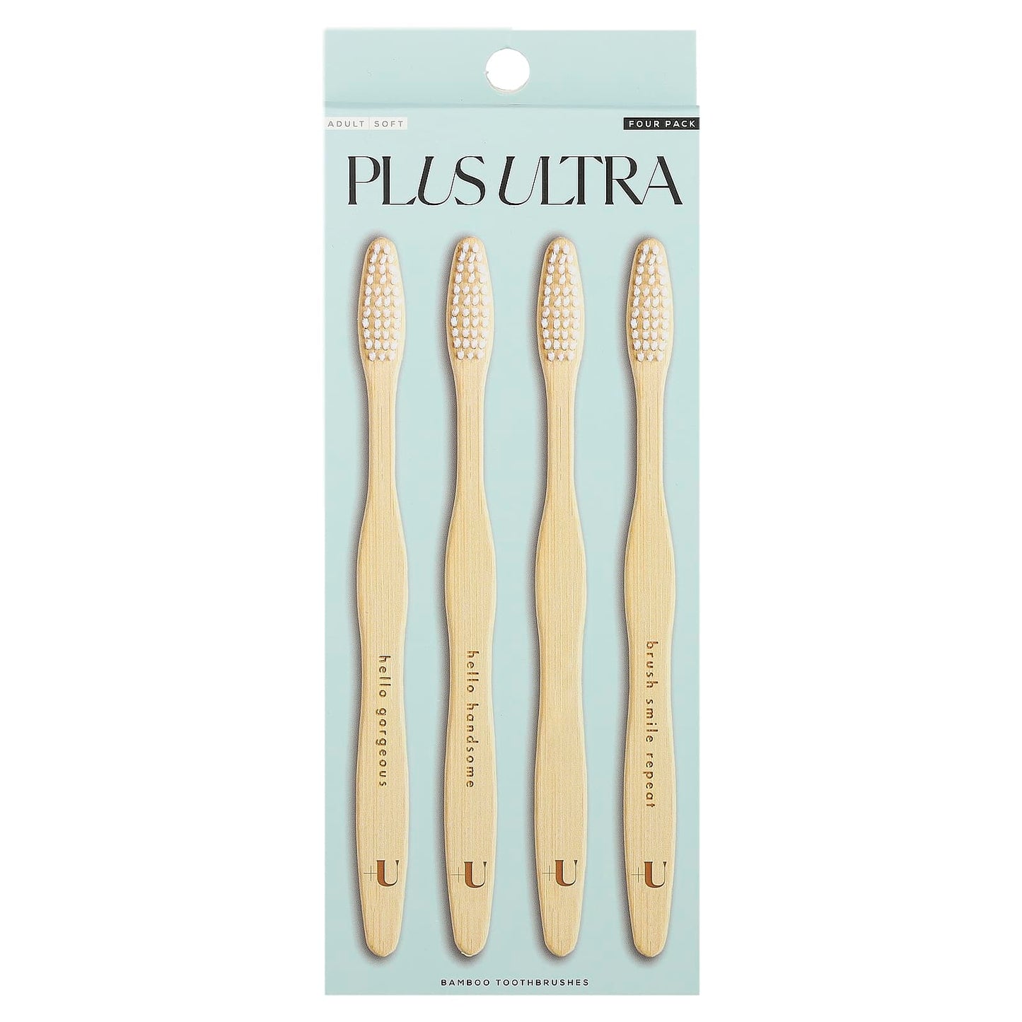 Plus Ultra, Bamboo Toothbrushes, Adult, Soft, 4 Pack - Image 1