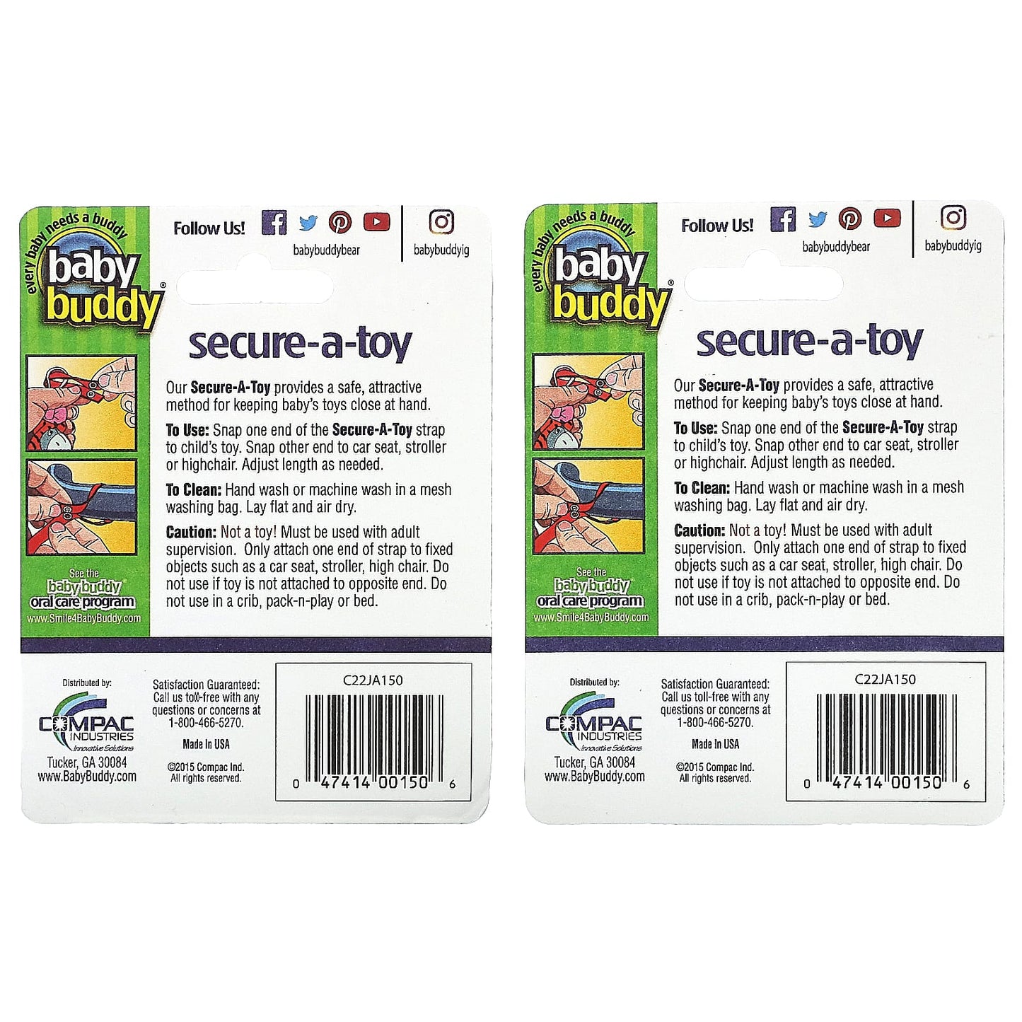 Baby Buddy Secure-A-Toy for Safe Toy Storage, 4+ Months, 4 Straps - Image 2