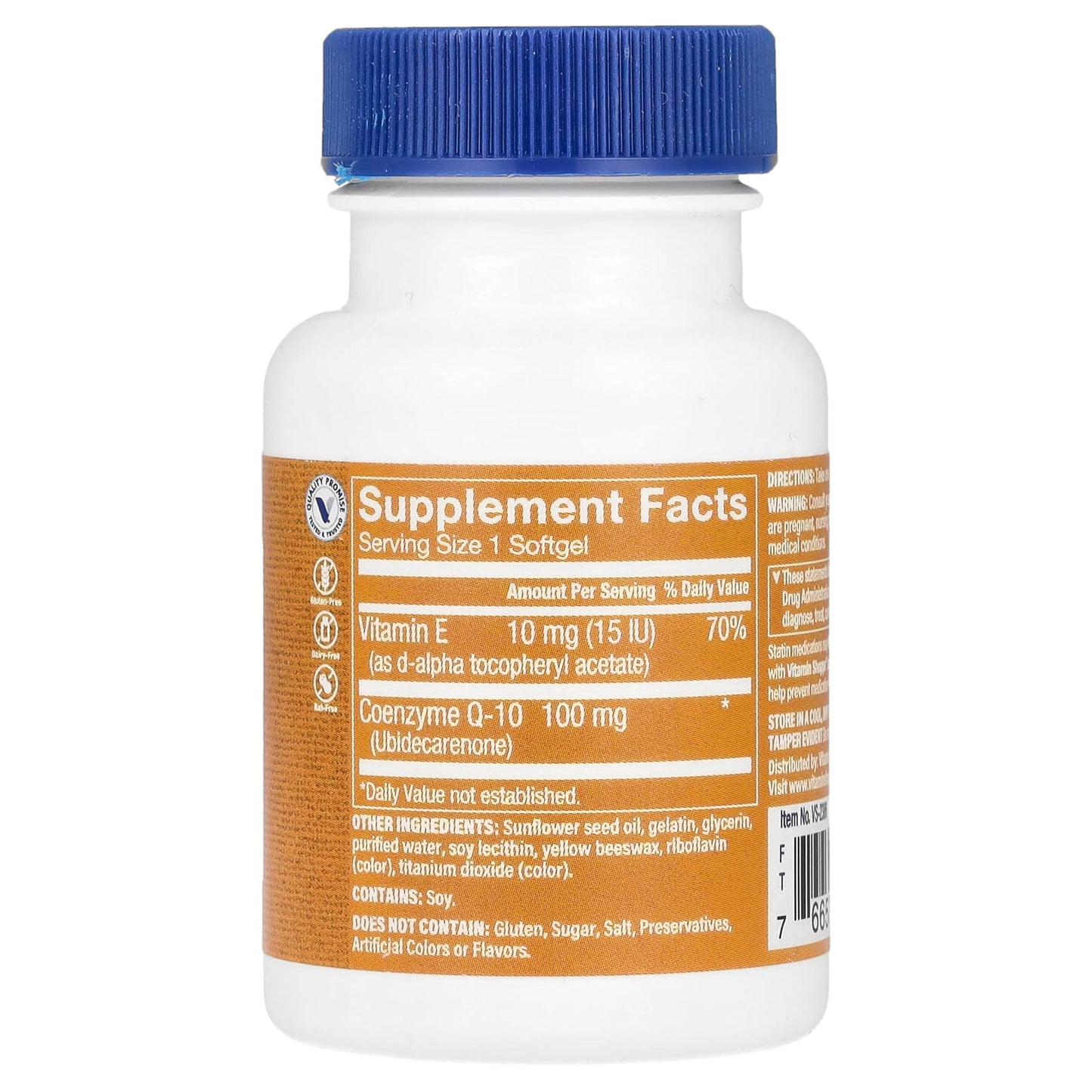 The Vitamin Shoppe, CoQ-10, 100 mg, 30 Softgels - Image 2