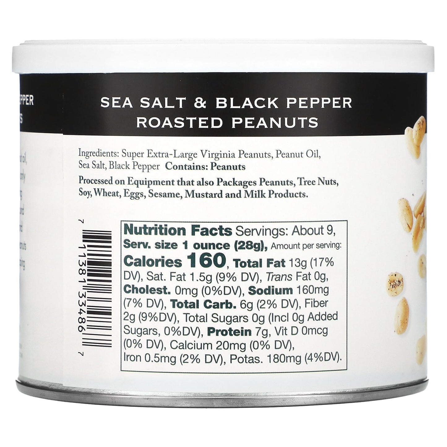 Stonewall Kitchen, Sea Salt & Black Pepper Roasted Peanuts, 9 oz (255 g) - Image 2